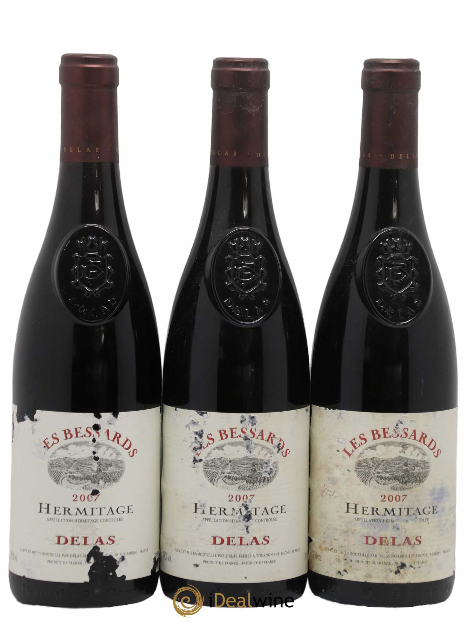 Hermitage Les Bessards Delas Frères 2007 - Lot de 3 bouteilles - 0