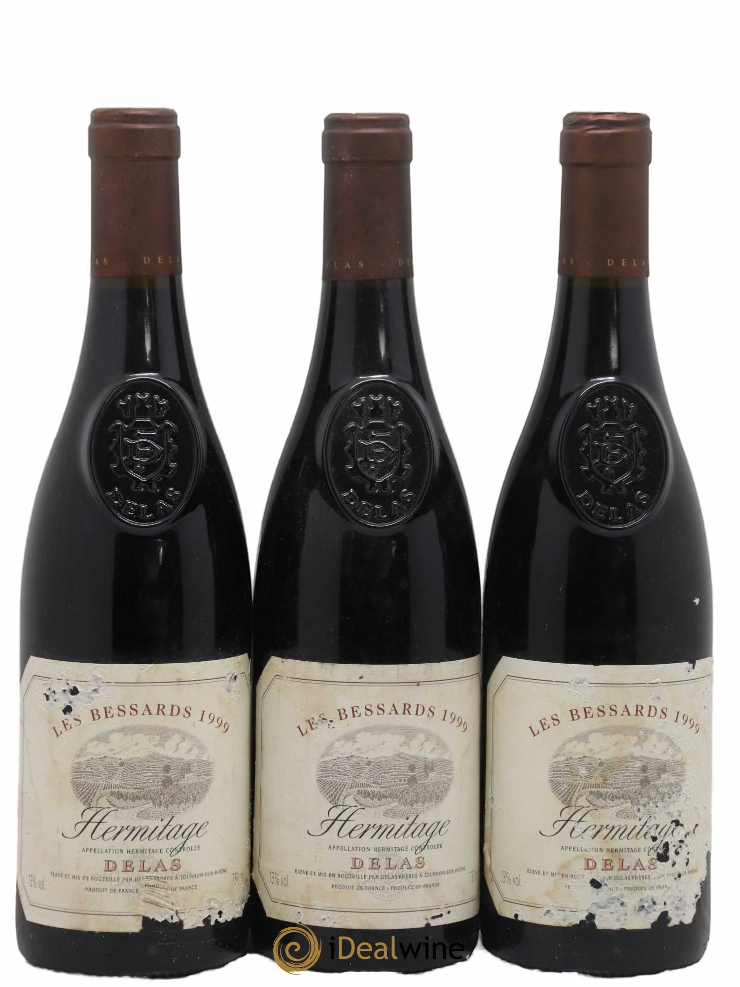 Hermitage Les Bessards Delas Frères 1999 - Lot de 3 bouteilles - 0