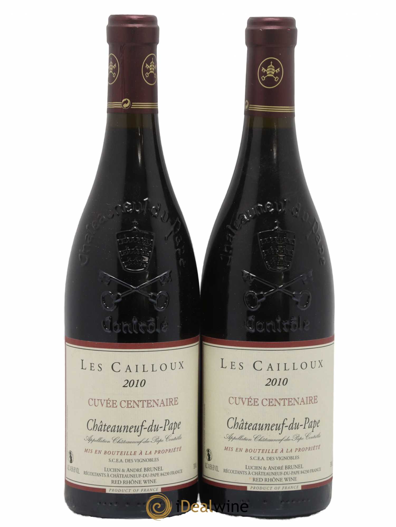 Châteauneuf-du-Pape Les Cailloux Cuvée Centenaire André Brunel 2010 - Lot de 2 bouteilles - 0
