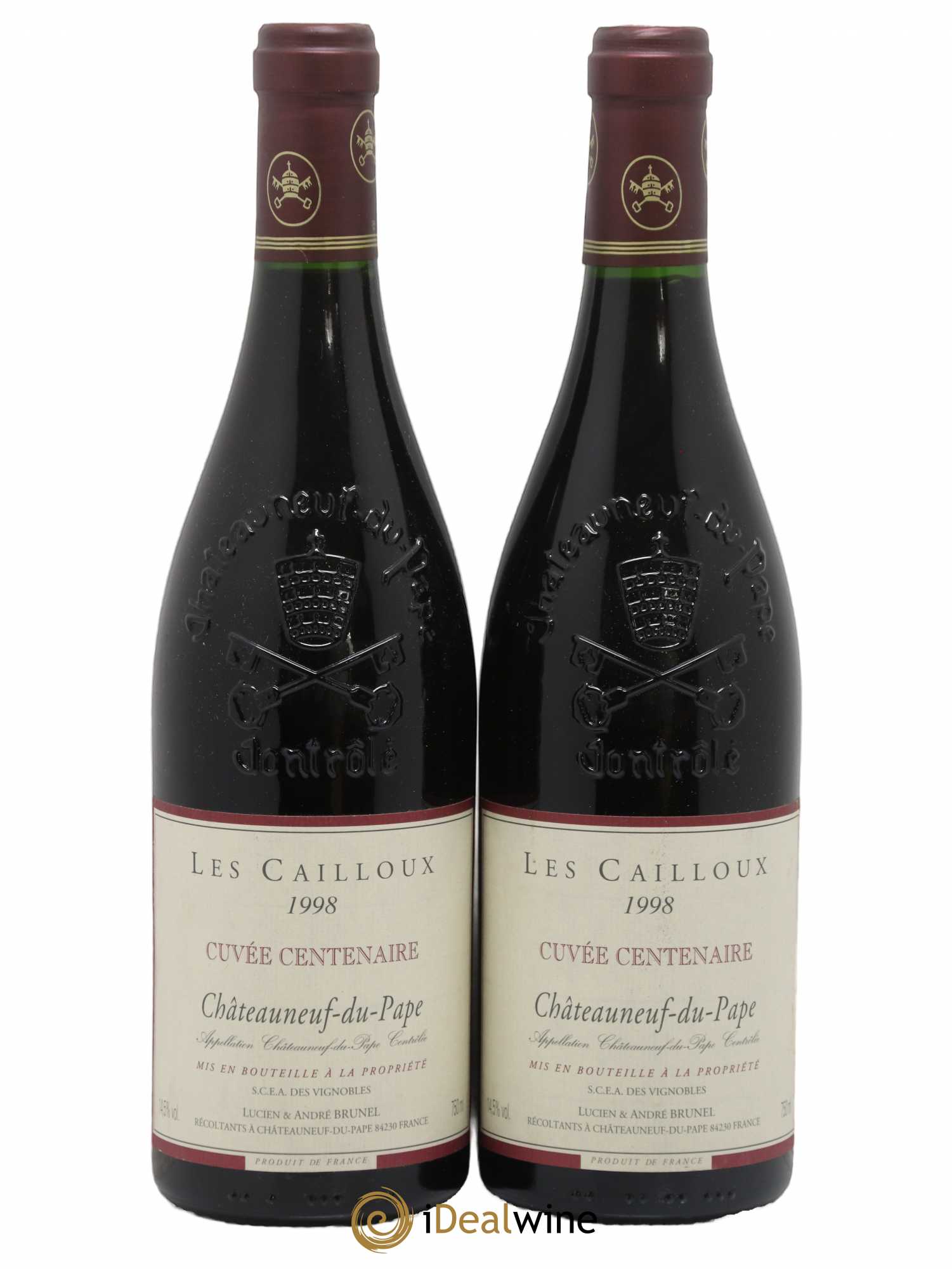 Châteauneuf-du-Pape Les Cailloux Cuvée Centenaire André Brunel 1998 - Lot de 2 bouteilles - 0