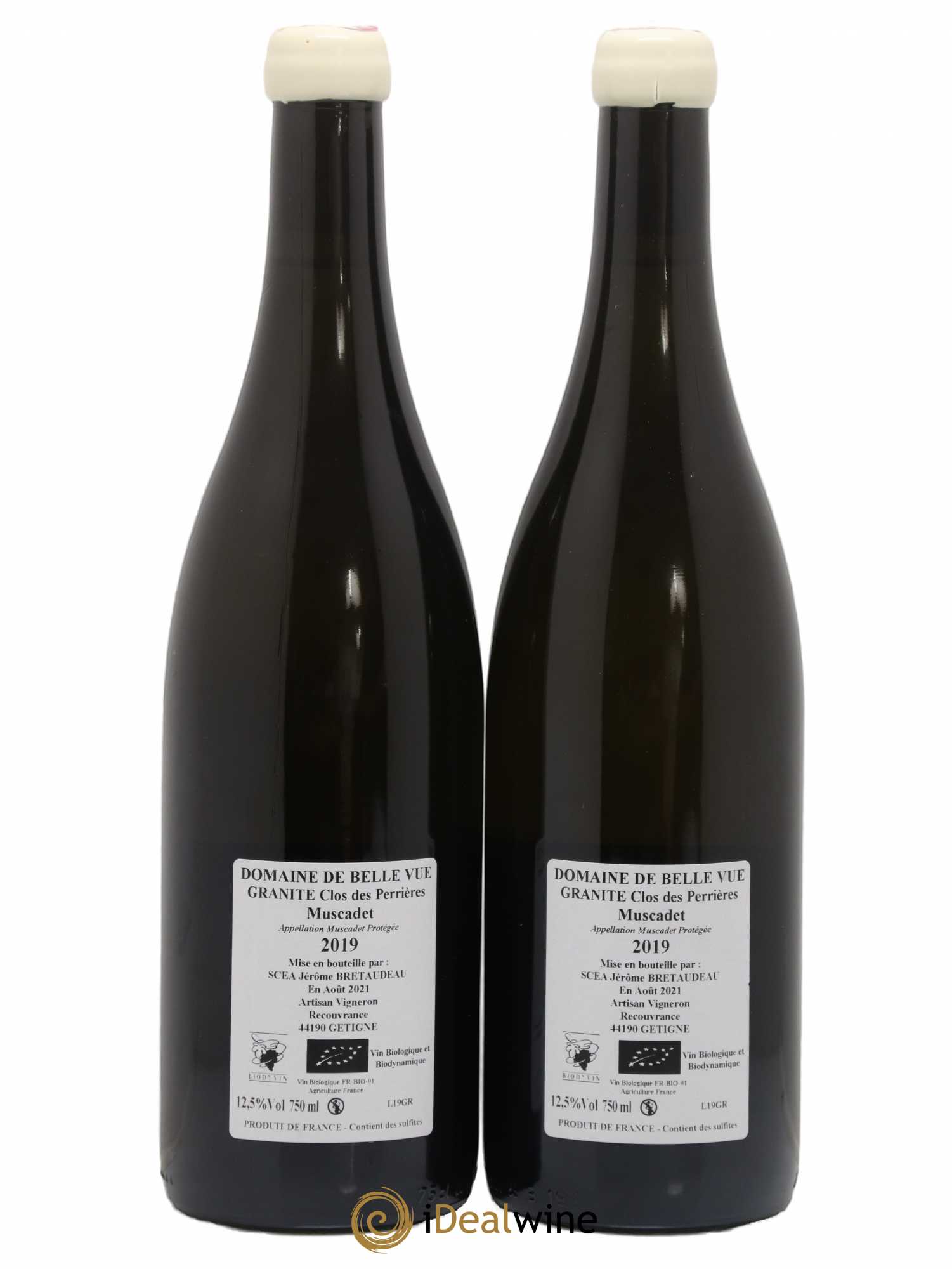 Muscadet-Sèvre-et-Maine Granite Clos des Perrières Jérôme Bretaudeau - Domaine de Bellevue 2019 - Lot de 2 bouteilles - 1