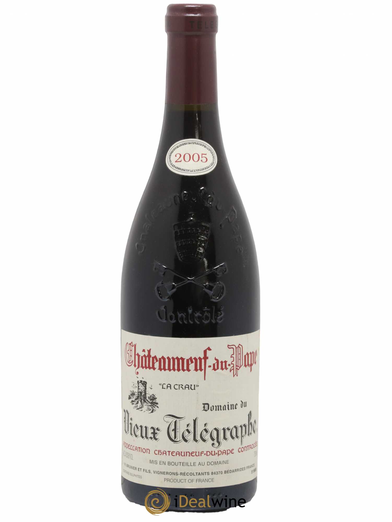 Châteauneuf-du-Pape Vieux Télégraphe (Domaine du) Vignobles Brunier 2005 - Lot de 1 bouteille - 0