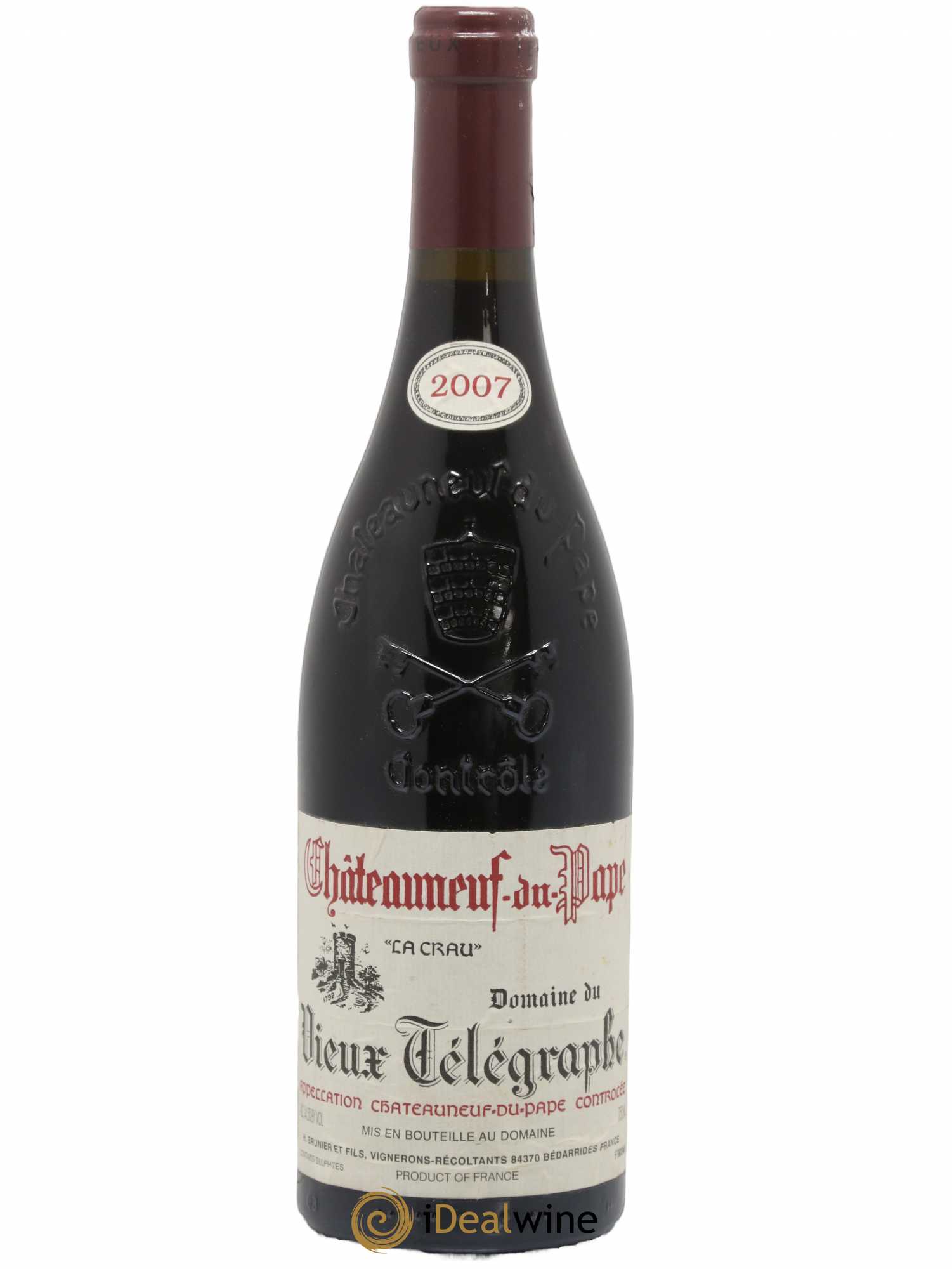 Châteauneuf-du-Pape Vieux Télégraphe (Domaine du) Vignobles Brunier 2007 - Lot de 1 bouteille - 0