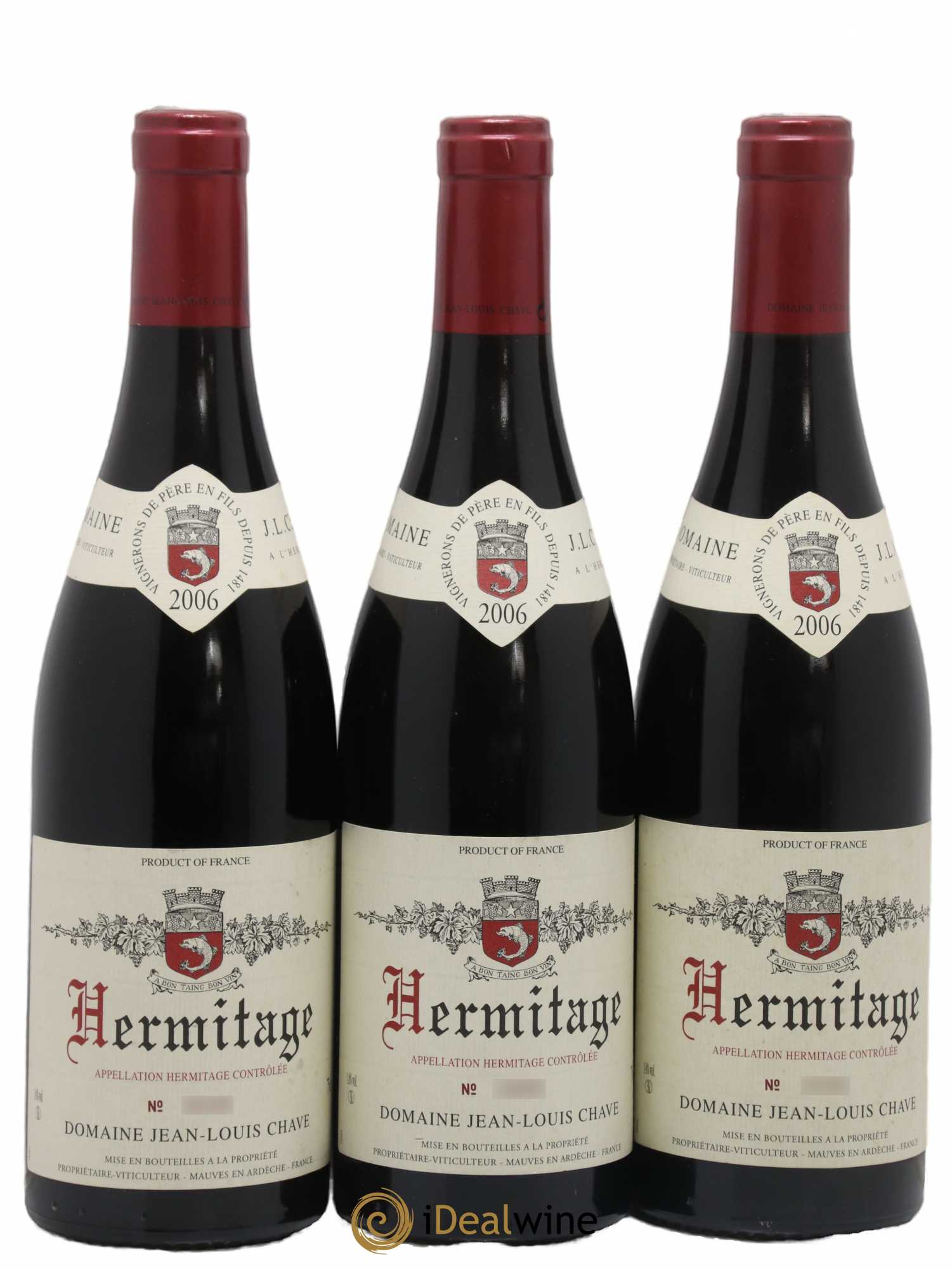 Hermitage Jean-Louis Chave 2006 - Lot de 3 bouteilles - 0