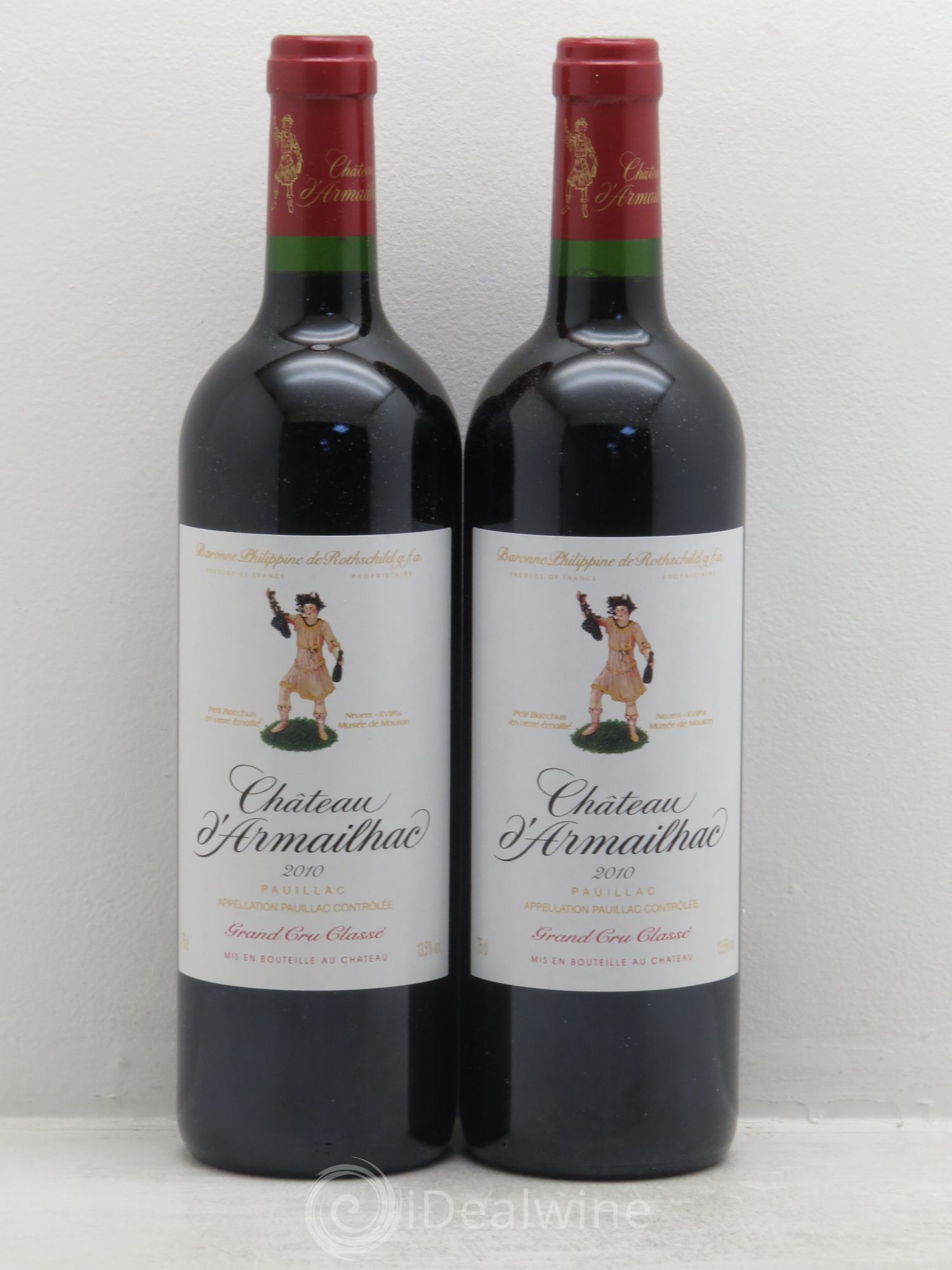 Château d' Armailhac - Mouton Baron(ne) Philippe 5ème Grand Cru Classé 2010 - Lot de 2 bouteilles - 0