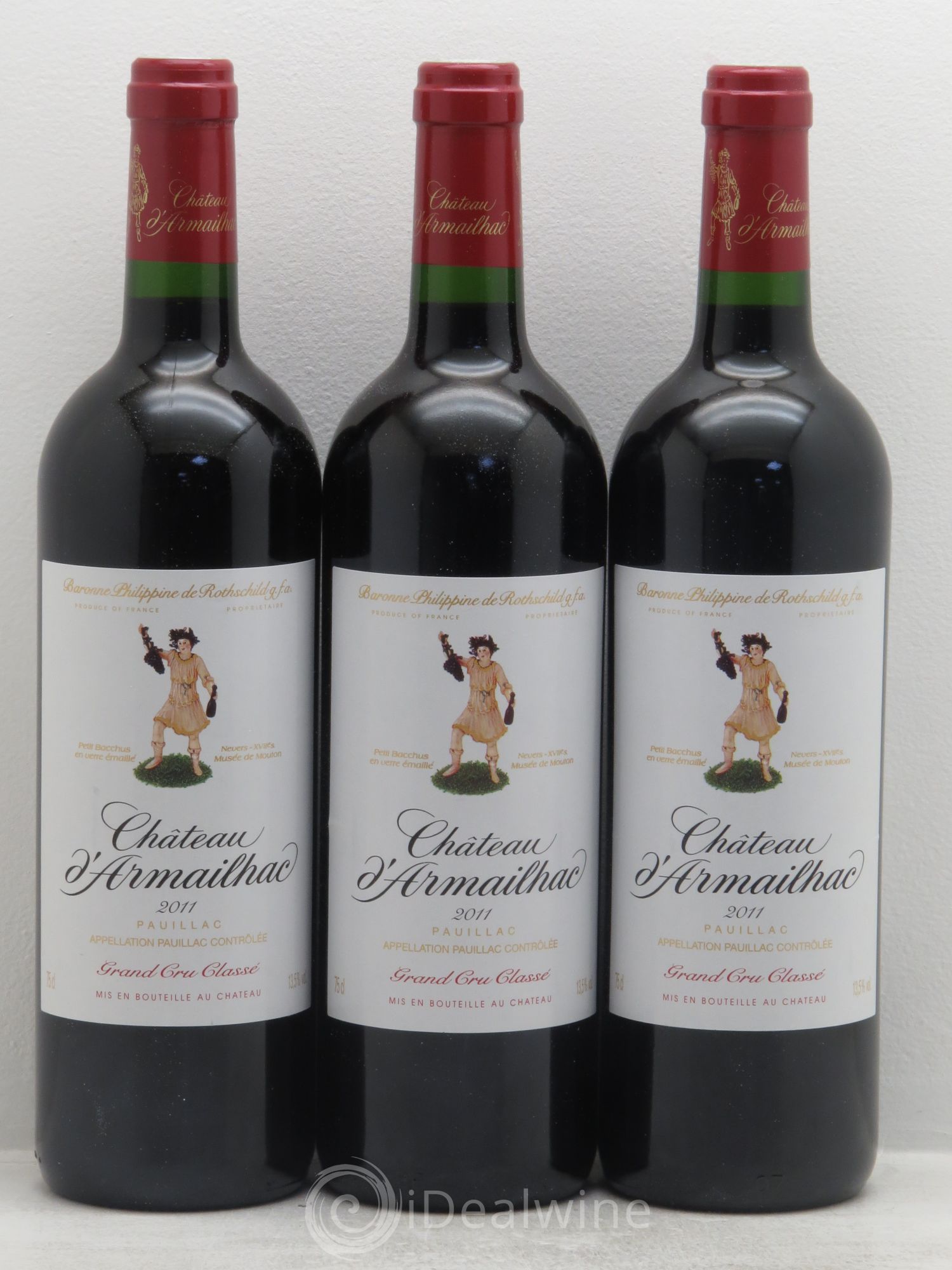 Château d' Armailhac - Mouton Baron(ne) Philippe 5ème Grand Cru Classé 2011 - Lot de 3 bouteilles - 0