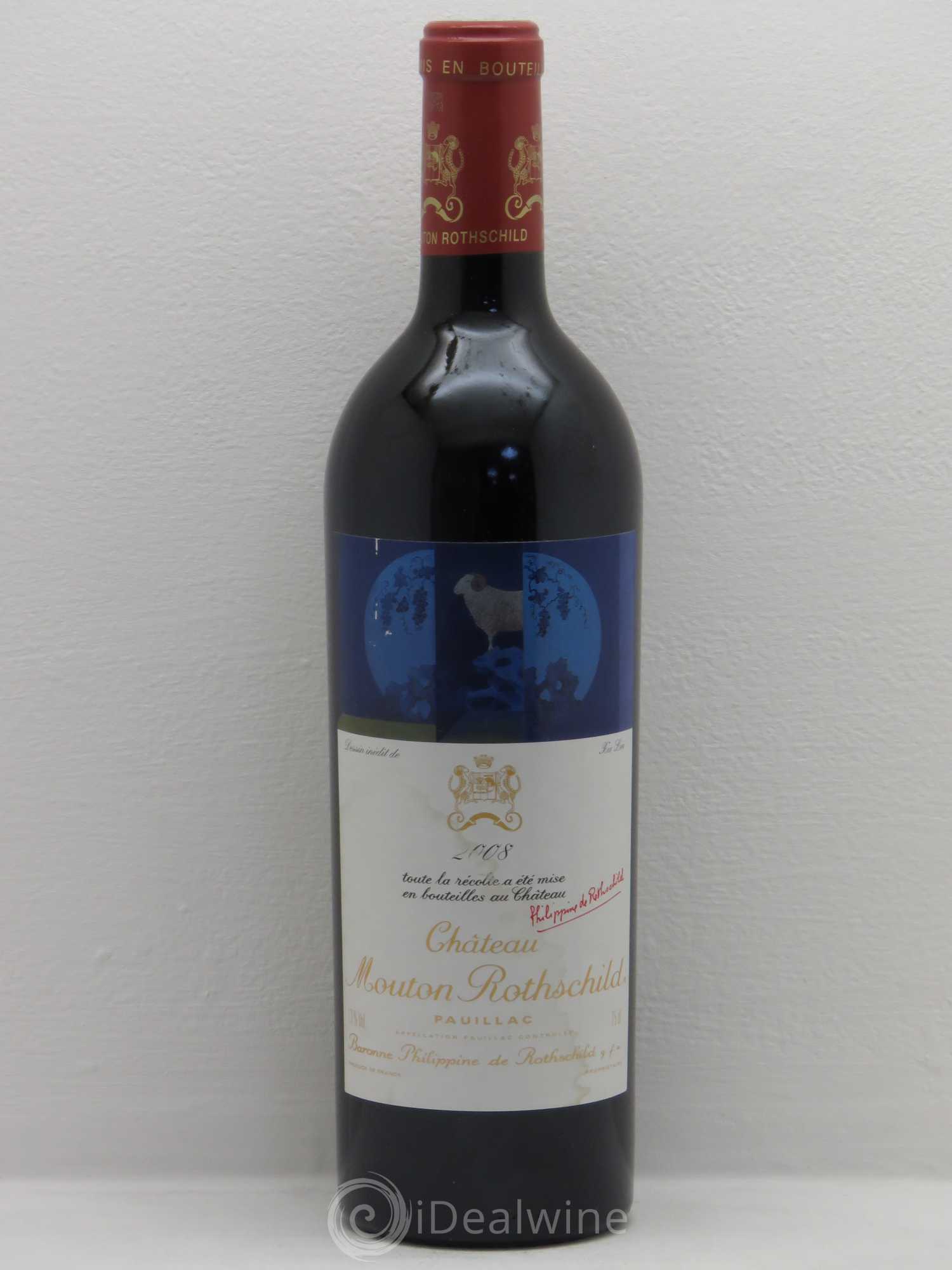Château Mouton Rothschild 1er Grand Cru Classé 2008 - Lot de 1 bouteille - 0