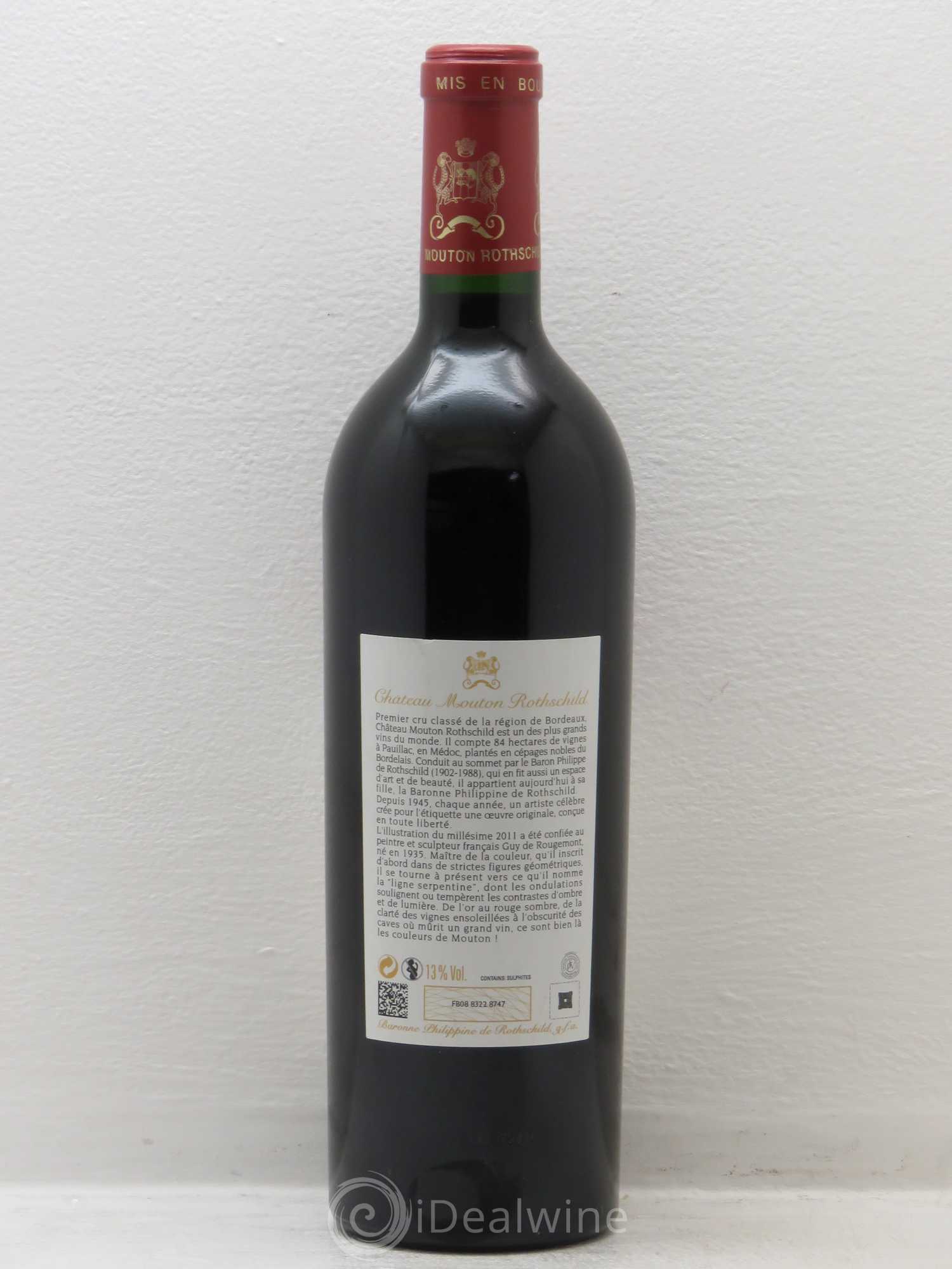 Château Mouton Rothschild 1er Grand Cru Classé 2011 - Lot de 1 bouteille - 1