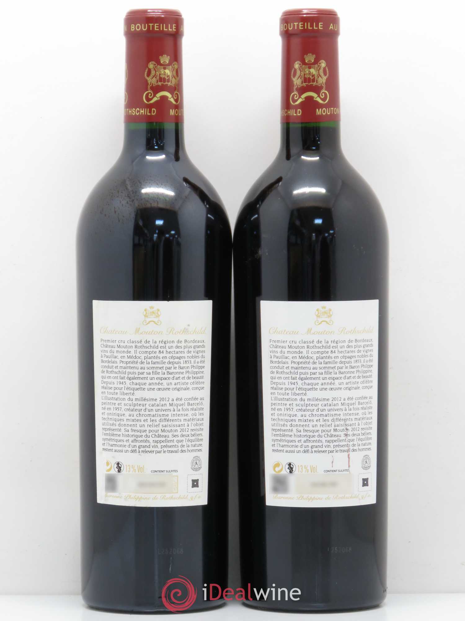 Château Mouton Rothschild 1er Grand Cru Classé 2012 - Lot de 2 bouteilles - 1