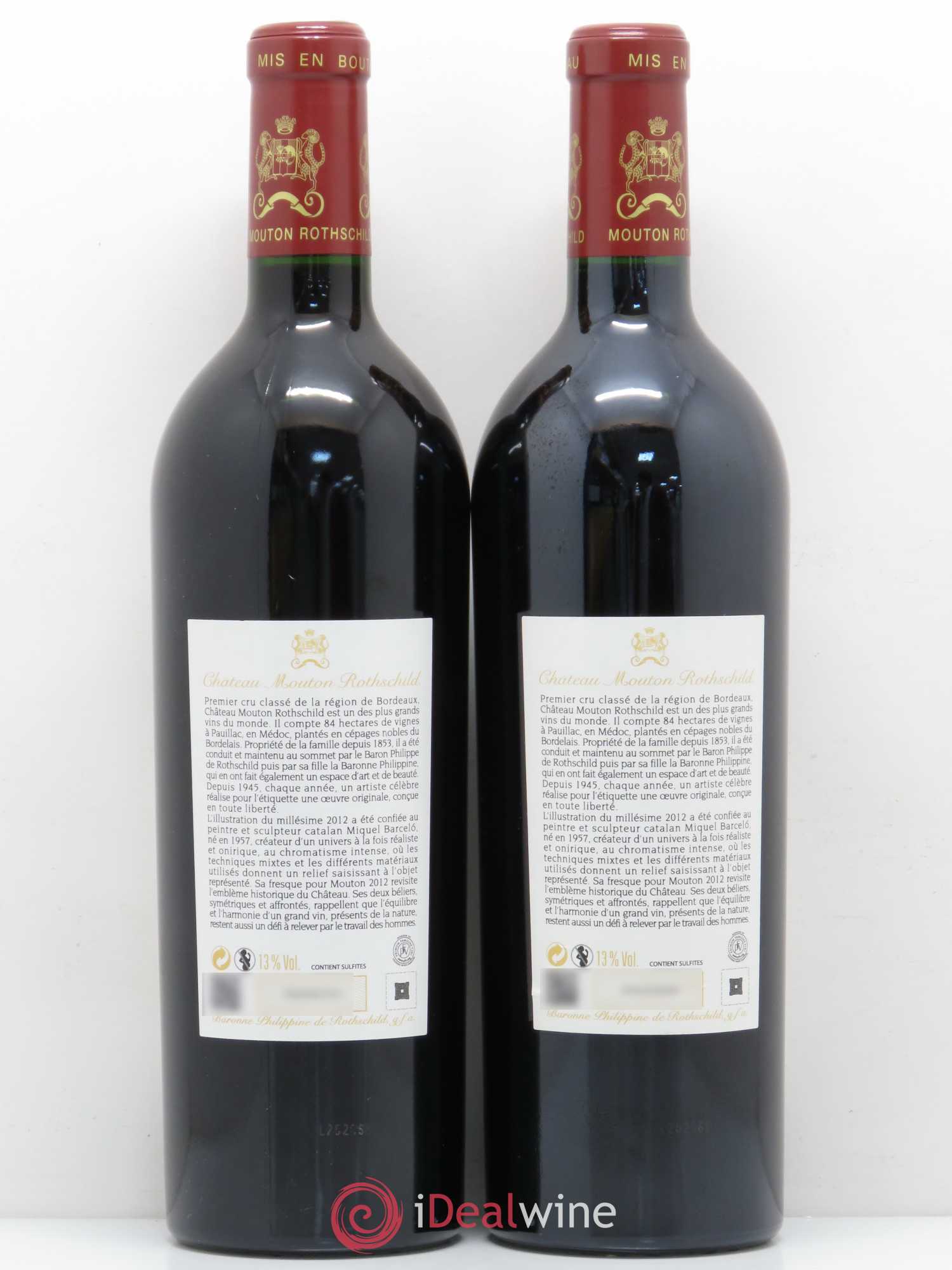 Château Mouton Rothschild 1er Grand Cru Classé 2012 - Lot de 2 bouteilles - 1