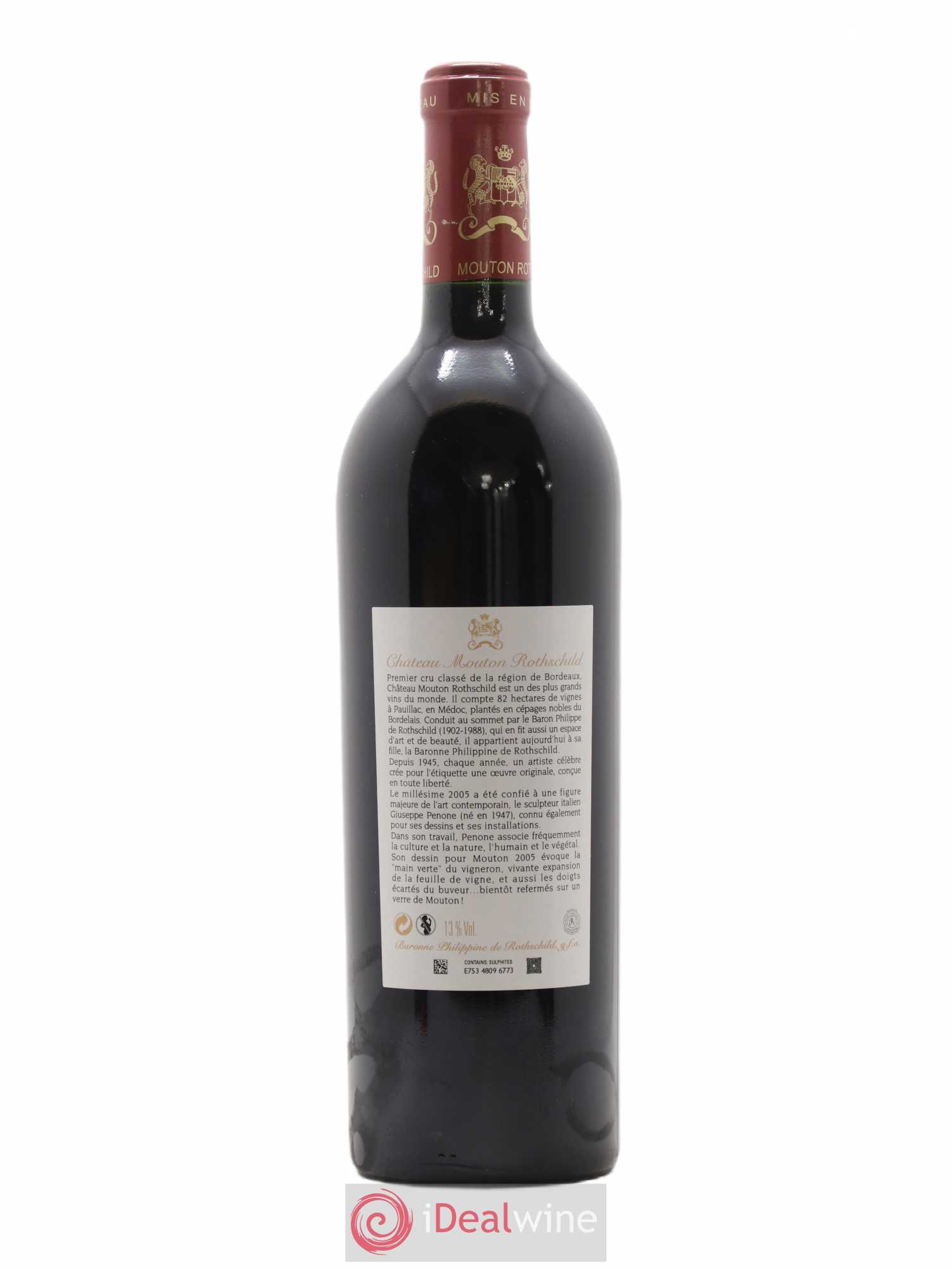 Château Mouton Rothschild 1er Grand Cru Classé 2005 - Lot de 1 bouteille - 1