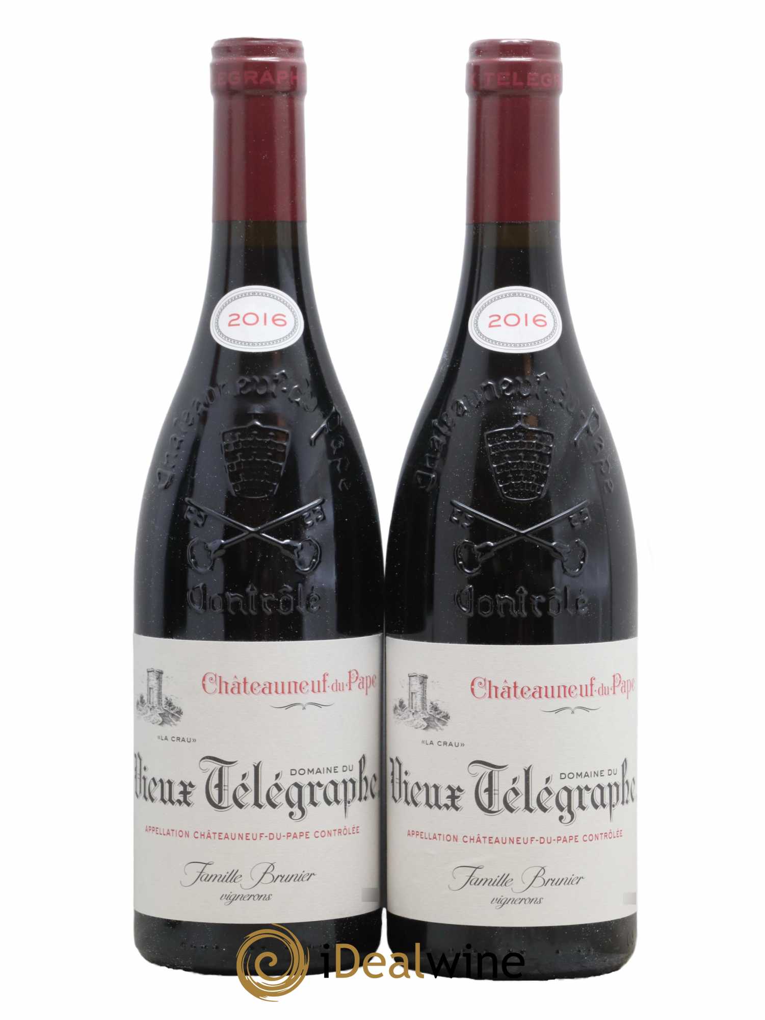 Châteauneuf-du-Pape Vieux Télégraphe (Domaine du) Vignobles Brunier 2016 - Lotto di 2 bottiglie - 0