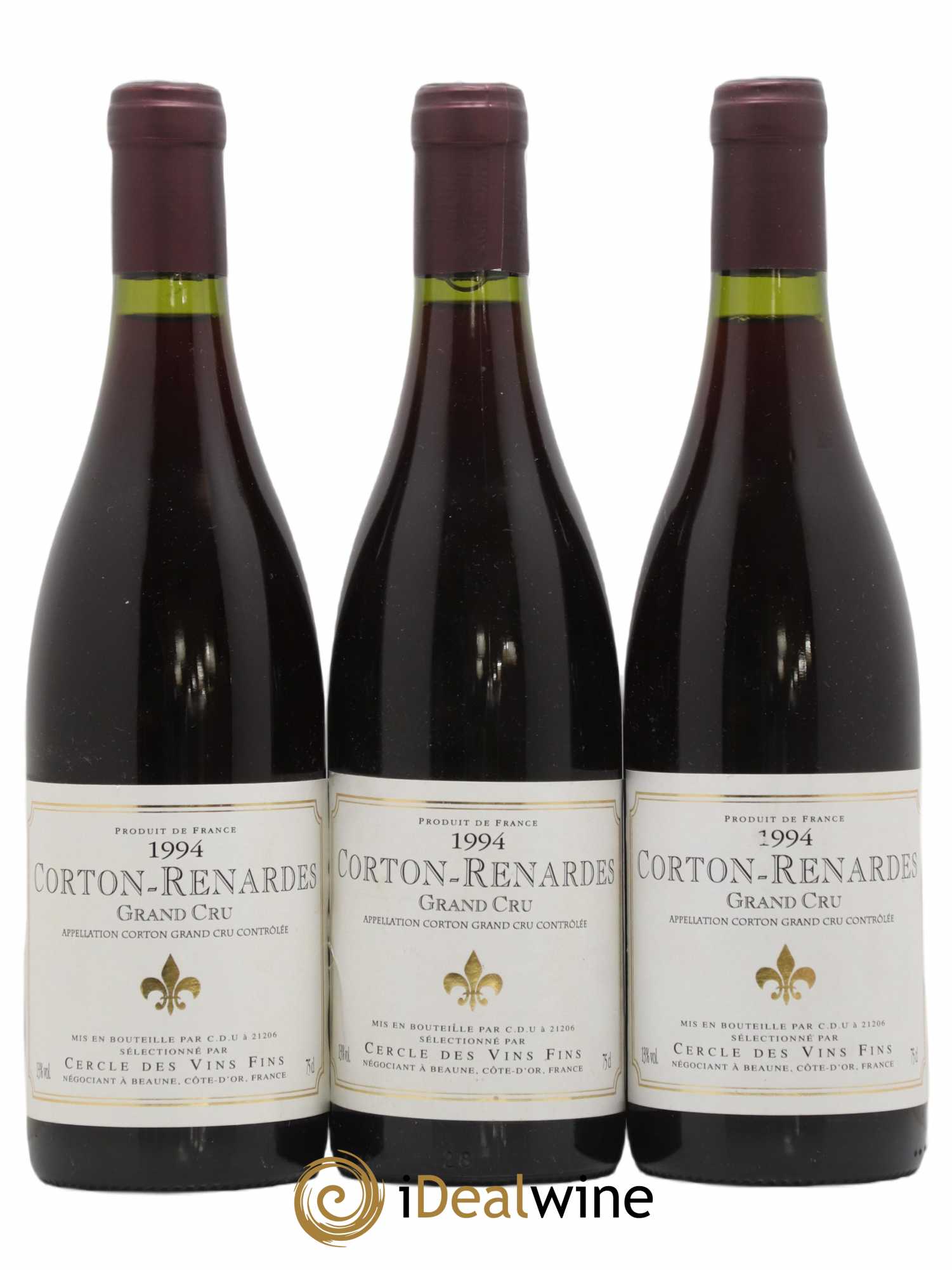 Corton Grand Cru Renardes Selection Cercle des Vins Fins 1994 - Posten von 3 Flaschen - 0