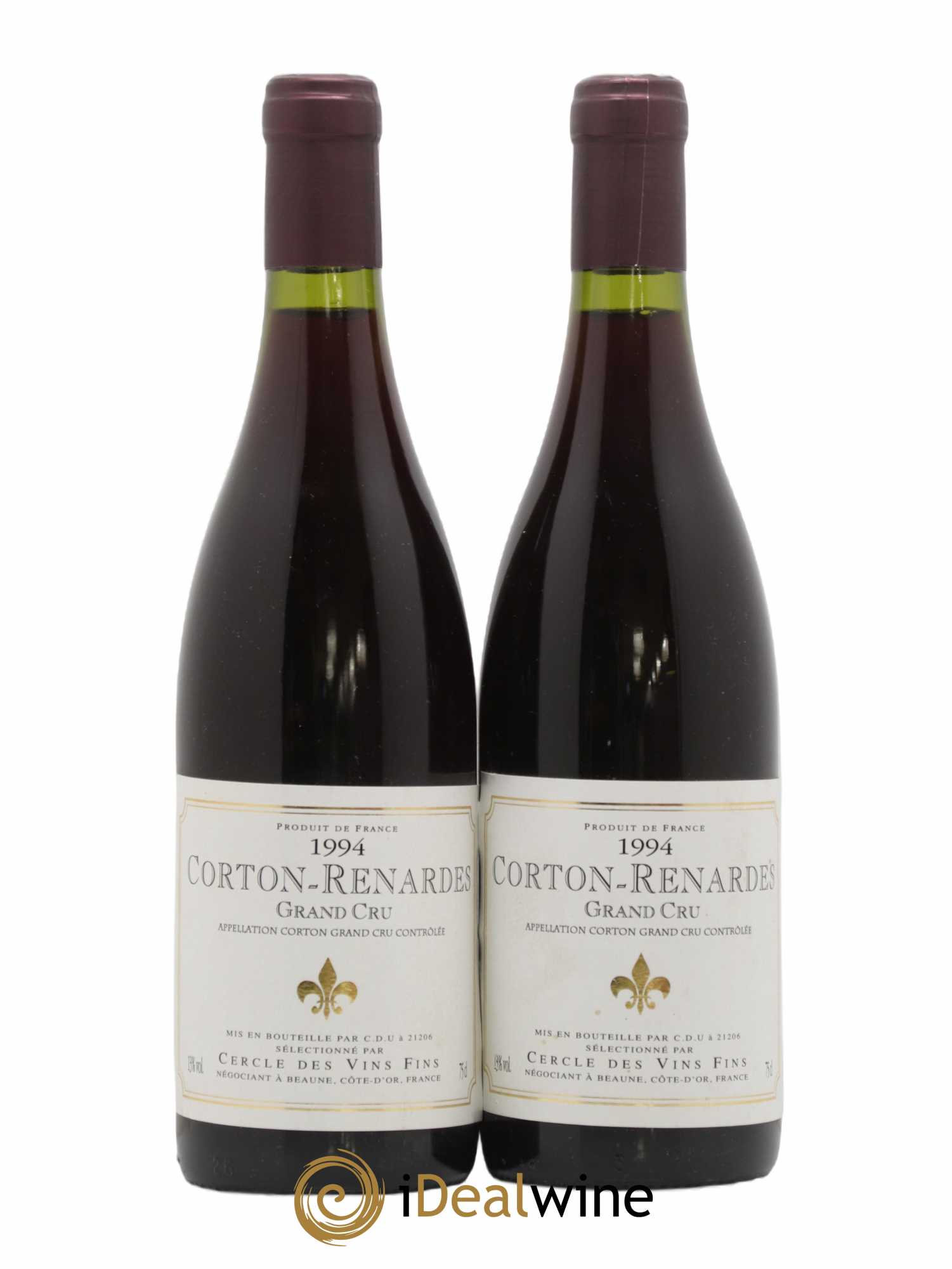 Corton Grand Cru Renardes Selection Cercle des Vins Fins 1994 - Posten von 2 Flaschen - 0