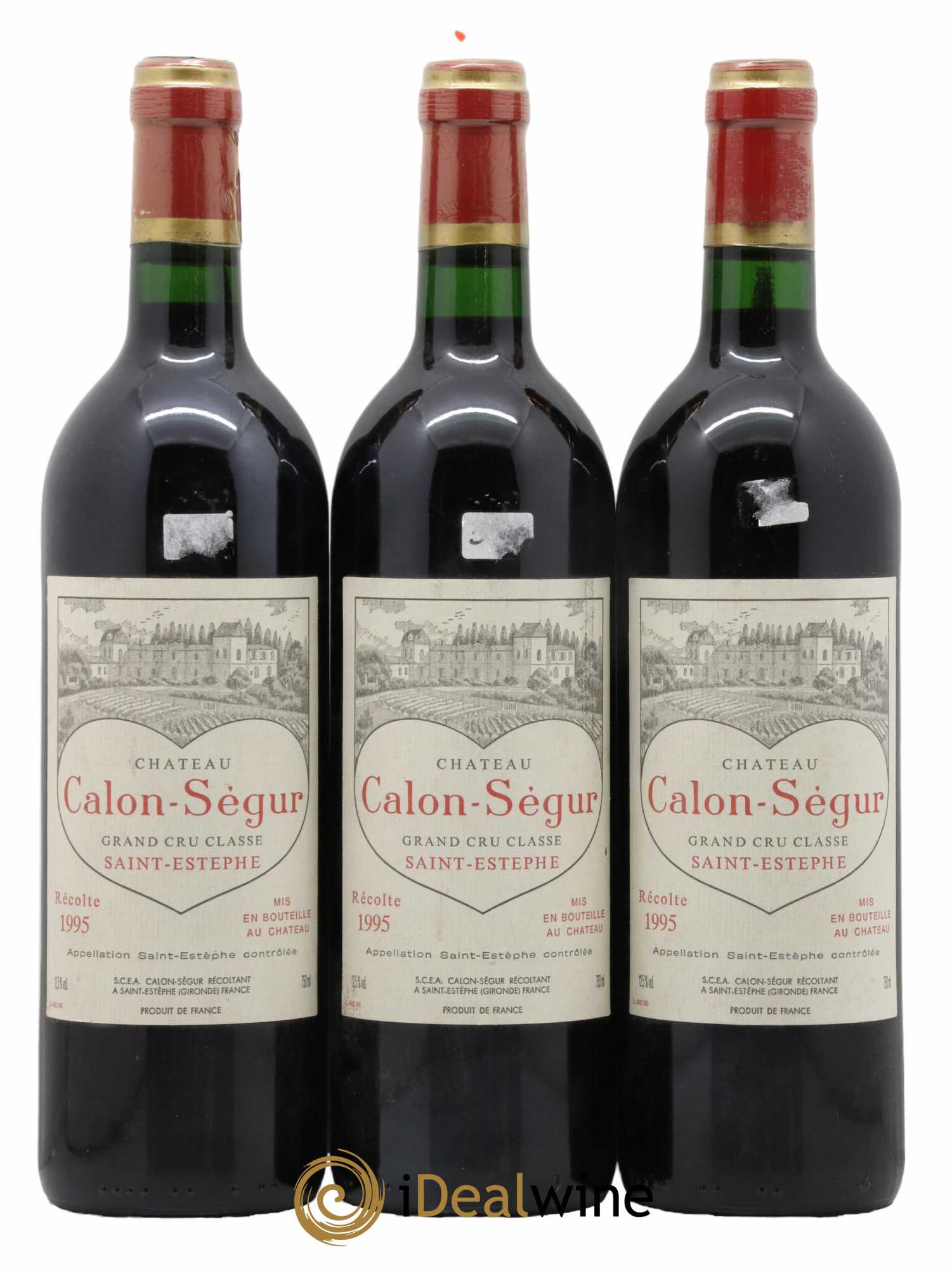 Château Calon Ségur 3ème Grand Cru Classé 1995 - Lot de 3 bouteilles - 0
