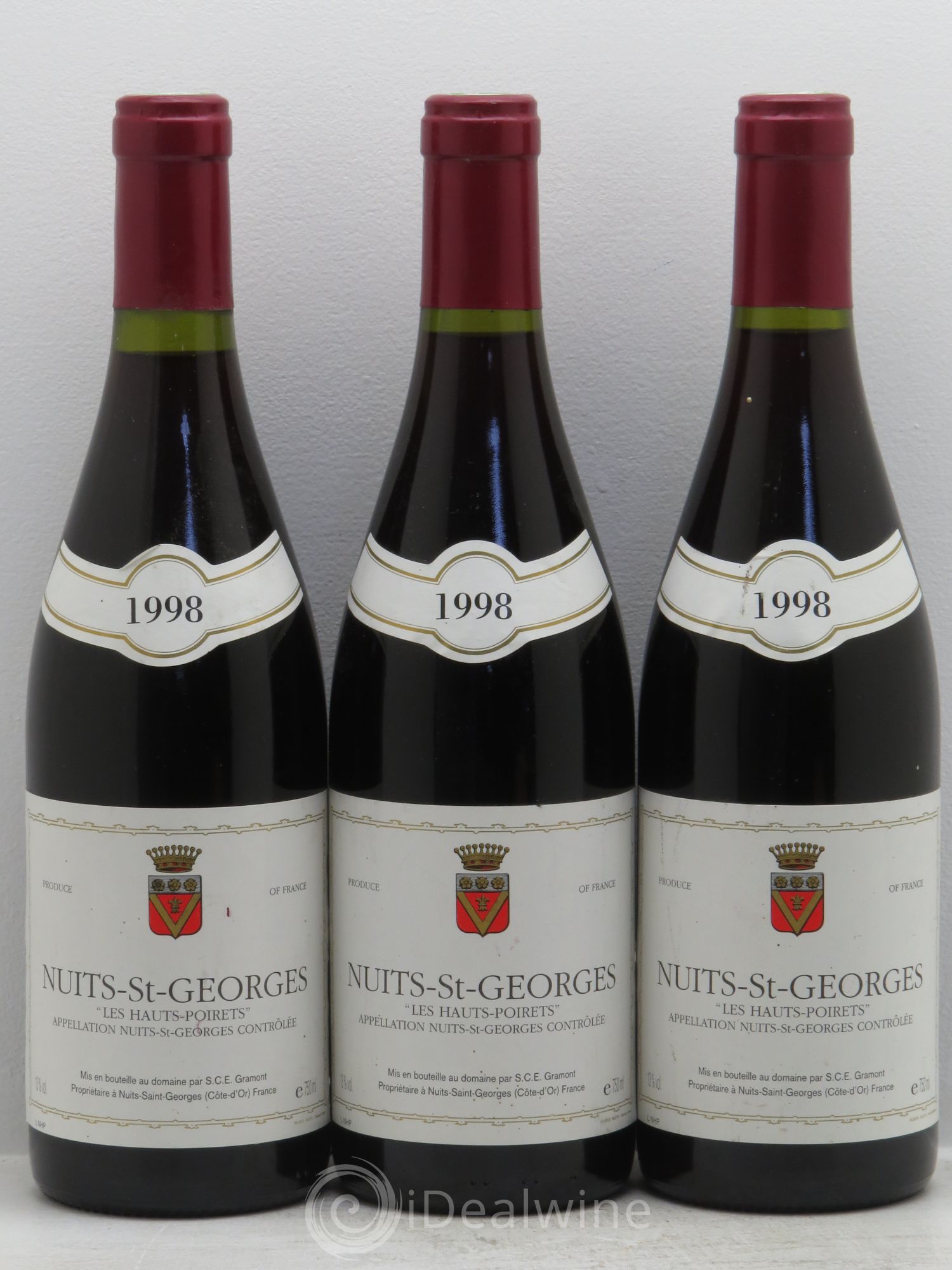 Nuits-Saint-Georges Les Hauts Poirets - Gramonts 1998 - Posten von 3 Flaschen - 0