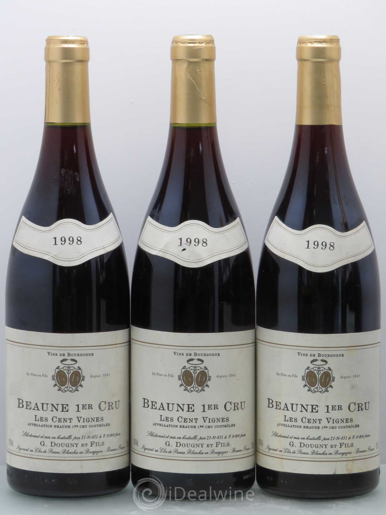 Beaune 1er Cru Les Cent Vignes - Dougny 1998 - Posten von 6 Flaschen - 1