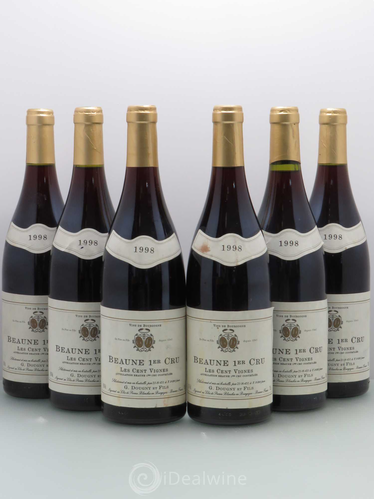 Beaune 1er Cru Les Cent Vignes - Dougny 1998 - Posten von 6 Flaschen - 0