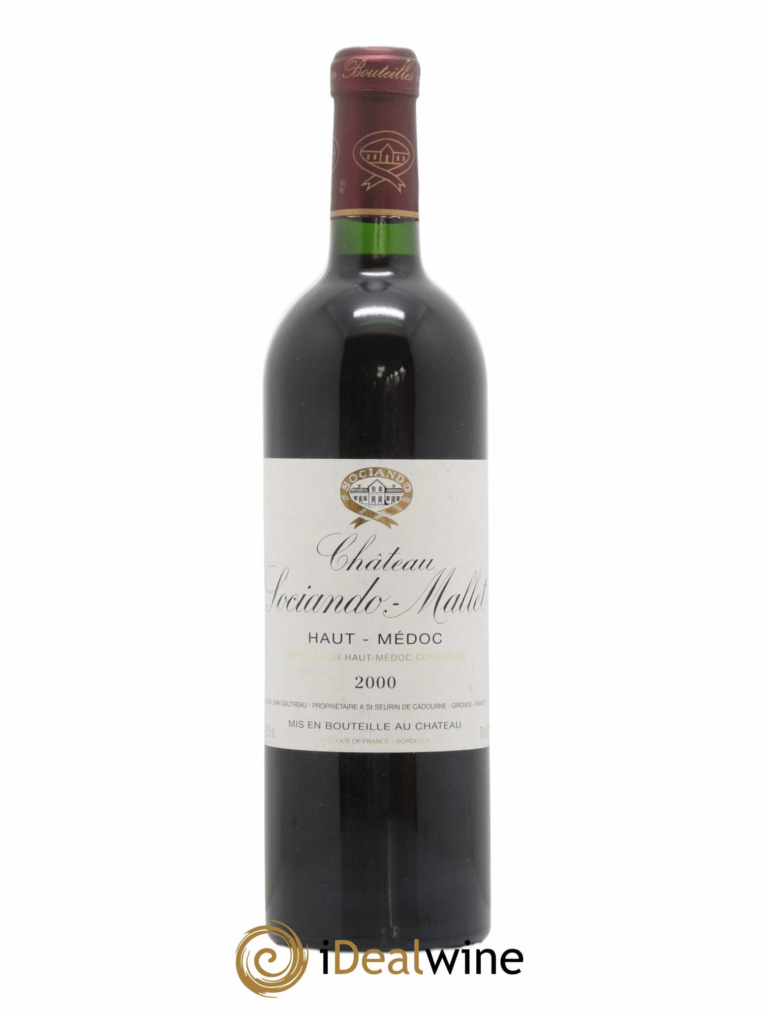 Château Sociando Mallet 2000 - Lot de 1 bouteille - 0