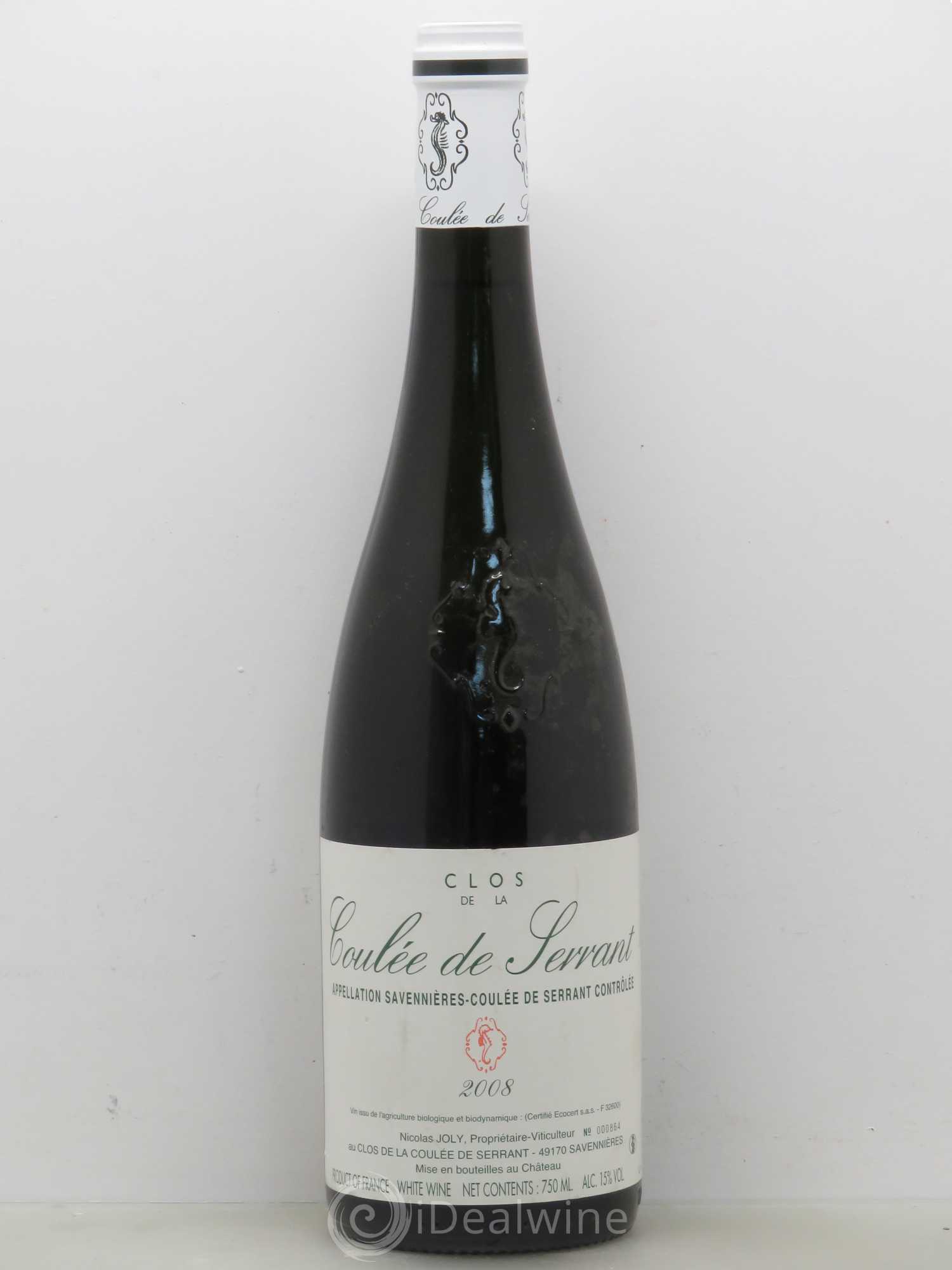 Savennières Clos de la Coulée de Serrant Vignobles de la Coulée de Serrant - Nicolas Joly 2008 - Lot de 1 bouteille - 0