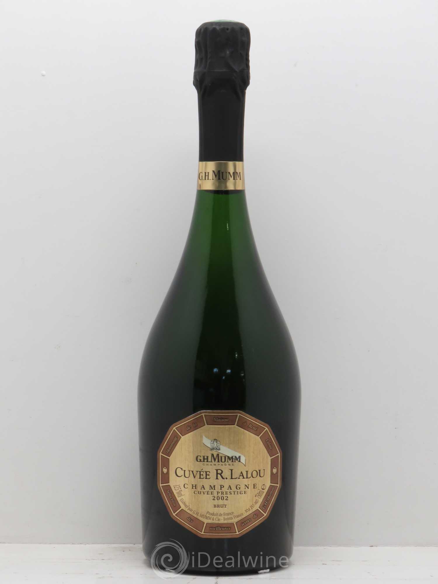 René Lalou Mumm Cuvée Prestige 2002 - Lot de 1 bouteille - 0