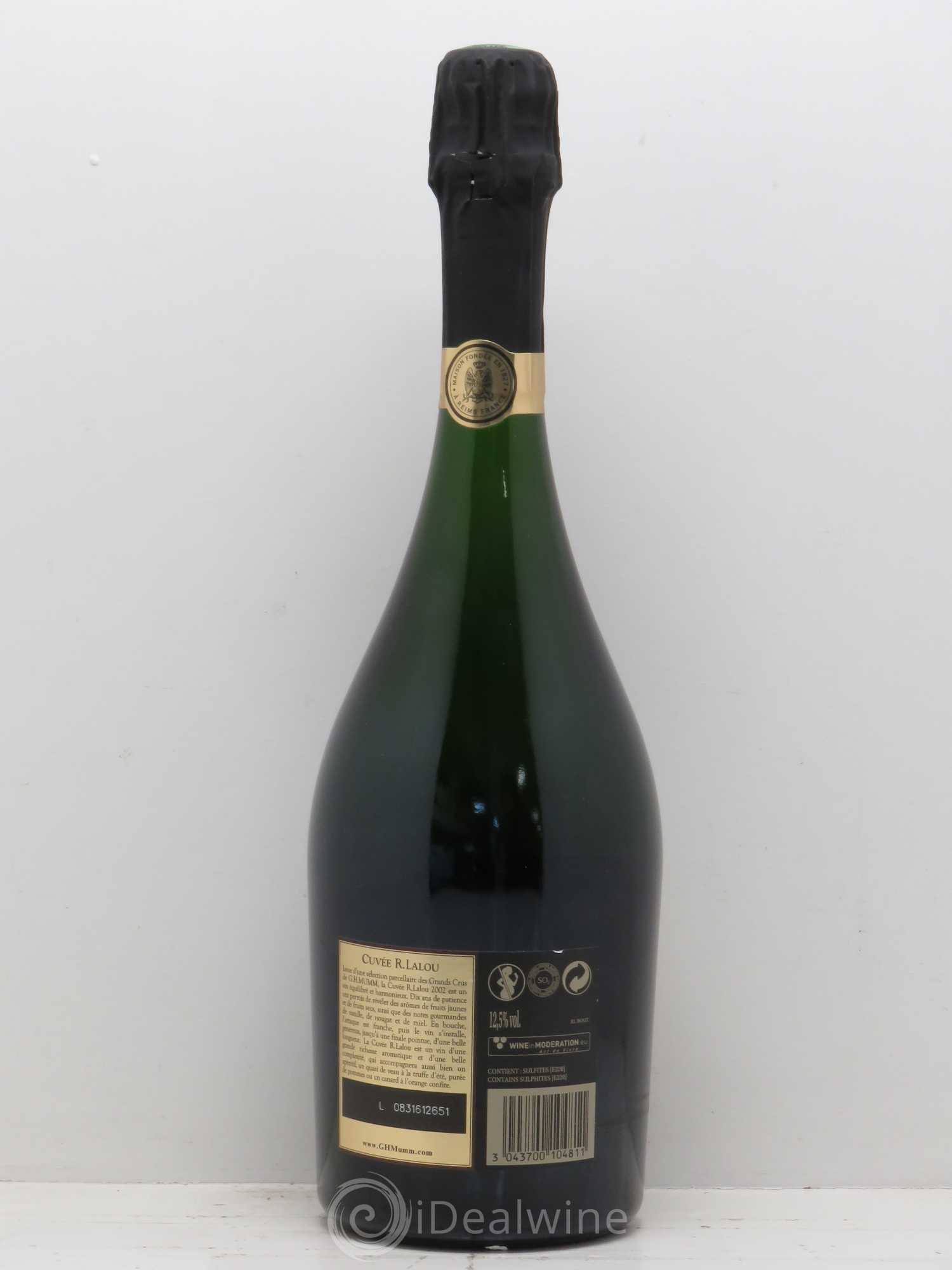 René Lalou Mumm Cuvée Prestige 2002 - Lot de 1 bouteille - 1
