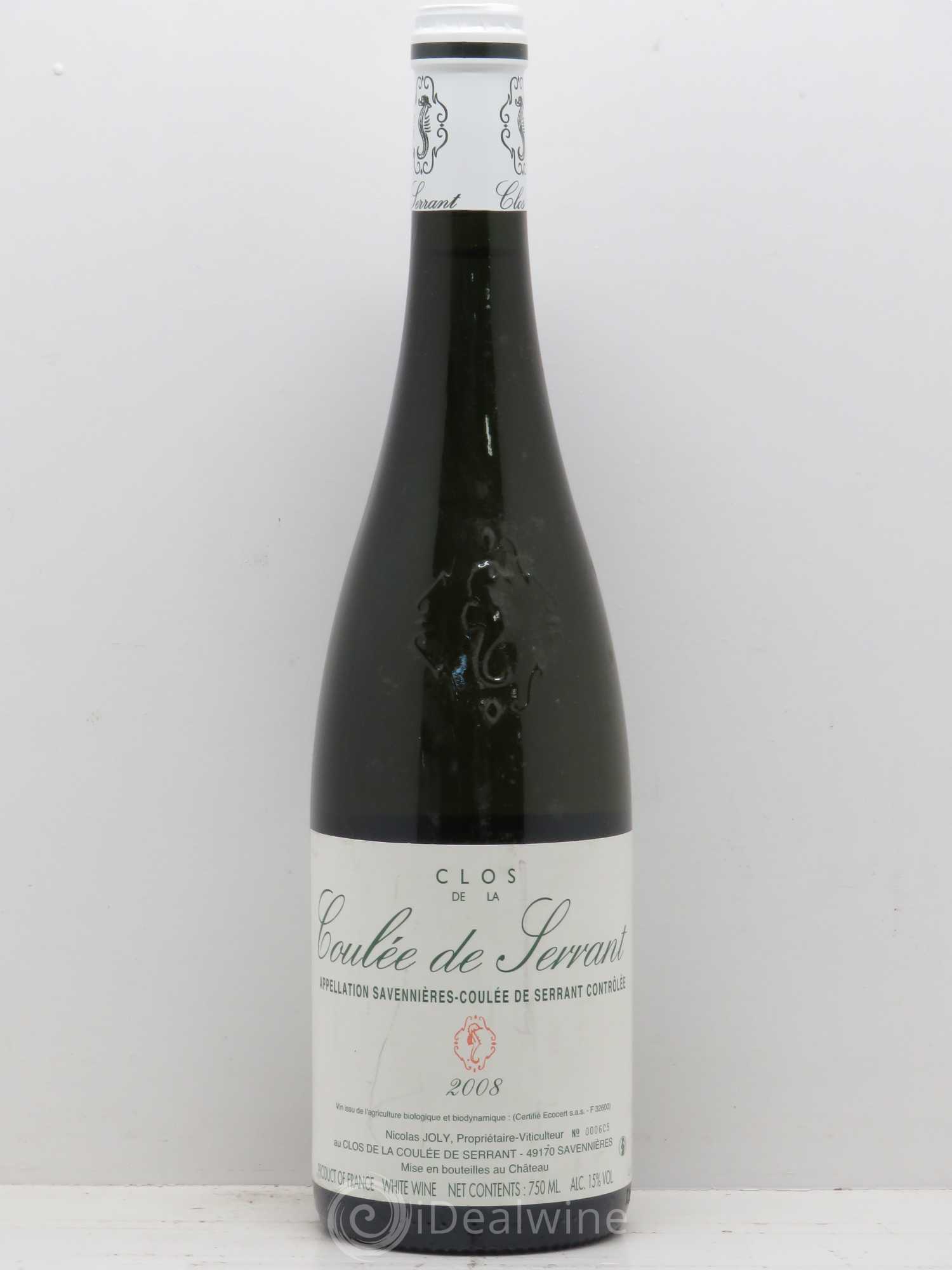 Savennières Clos de la Coulée de Serrant Vignobles de la Coulée de Serrant - Nicolas Joly 2008 - Lot de 1 bouteille - 0