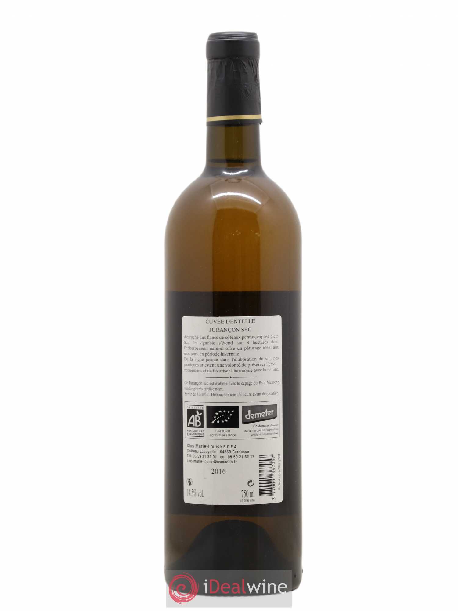 Jurançon Cuvée Dentelle Château Lapuyade (sans prix de réserve) 2016 - Posten von 1 Flasche - 1