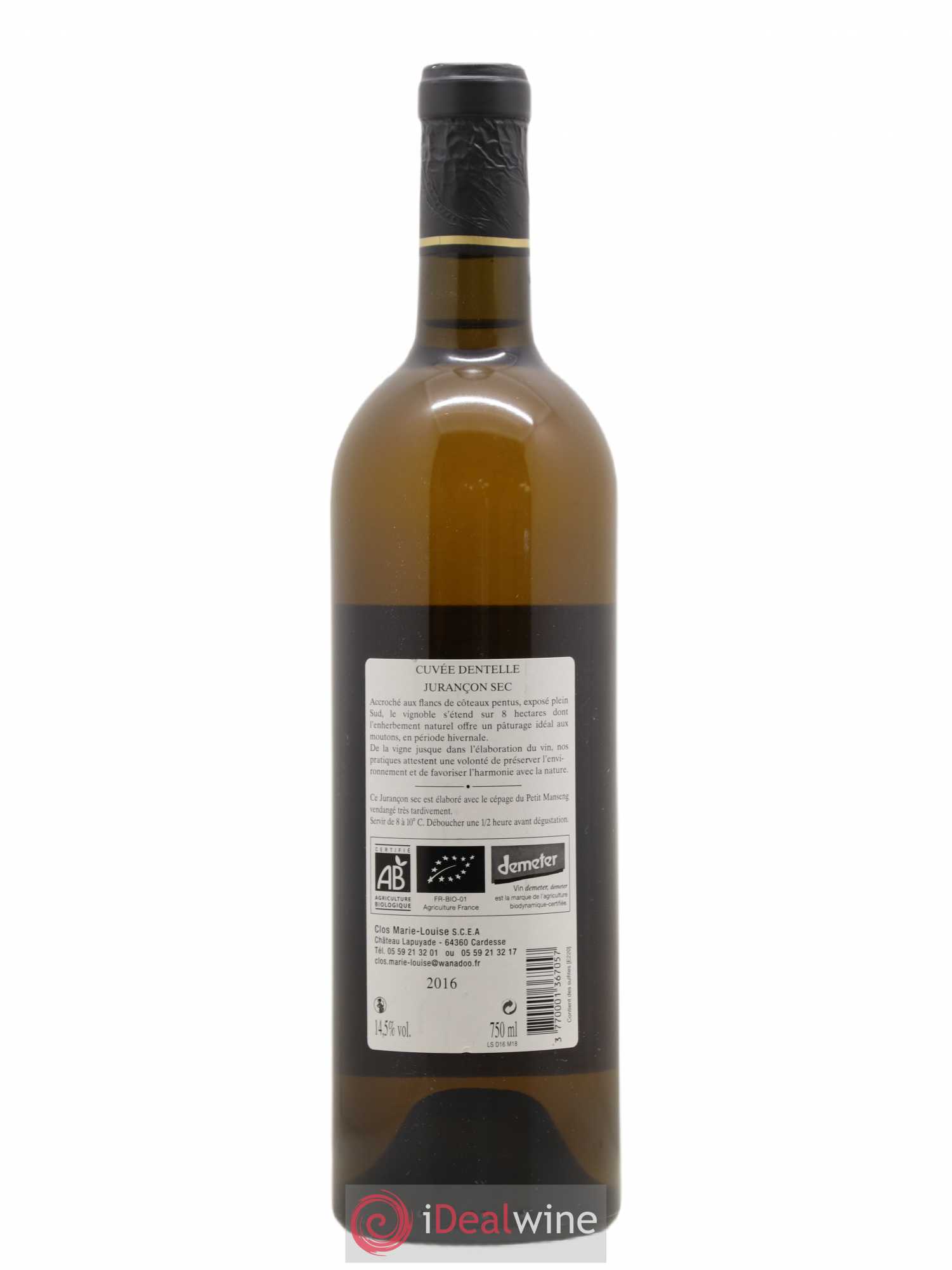 Jurançon Cuvée Dentelle Château Lapuyade (sans prix de réserve) 2016 - Posten von 1 Flasche - 1