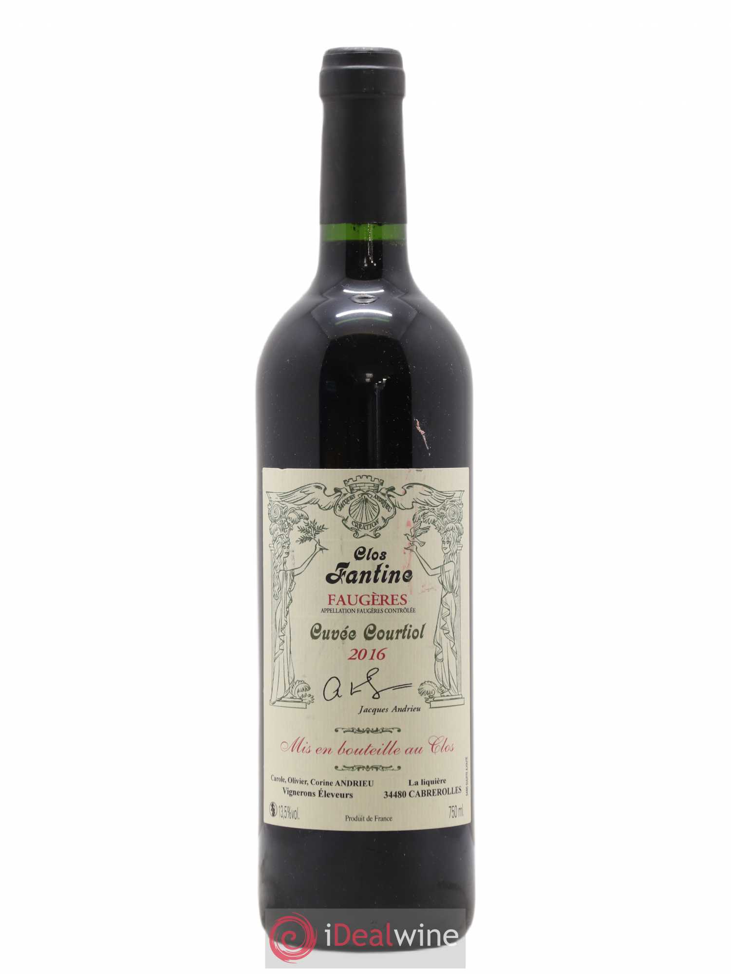 Faugères Clos Fantine Courtiol Famille Andrieu (sans prix de réserve) 2016 - Lot de 1 bouteille - 0