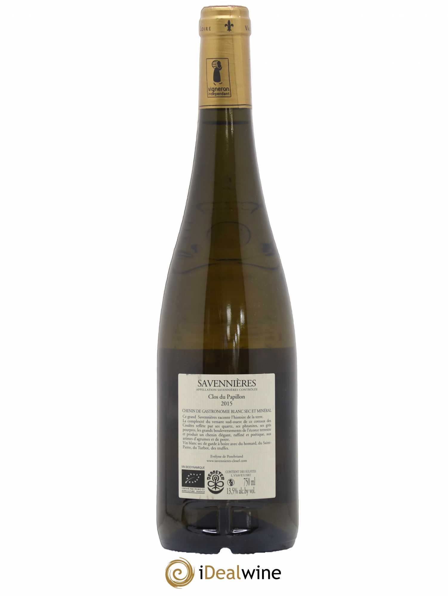 Savennières Clos du Papillon Domaine du Closel  (sans prix de réserve) 2015 - Lot de 1 bouteille - 1