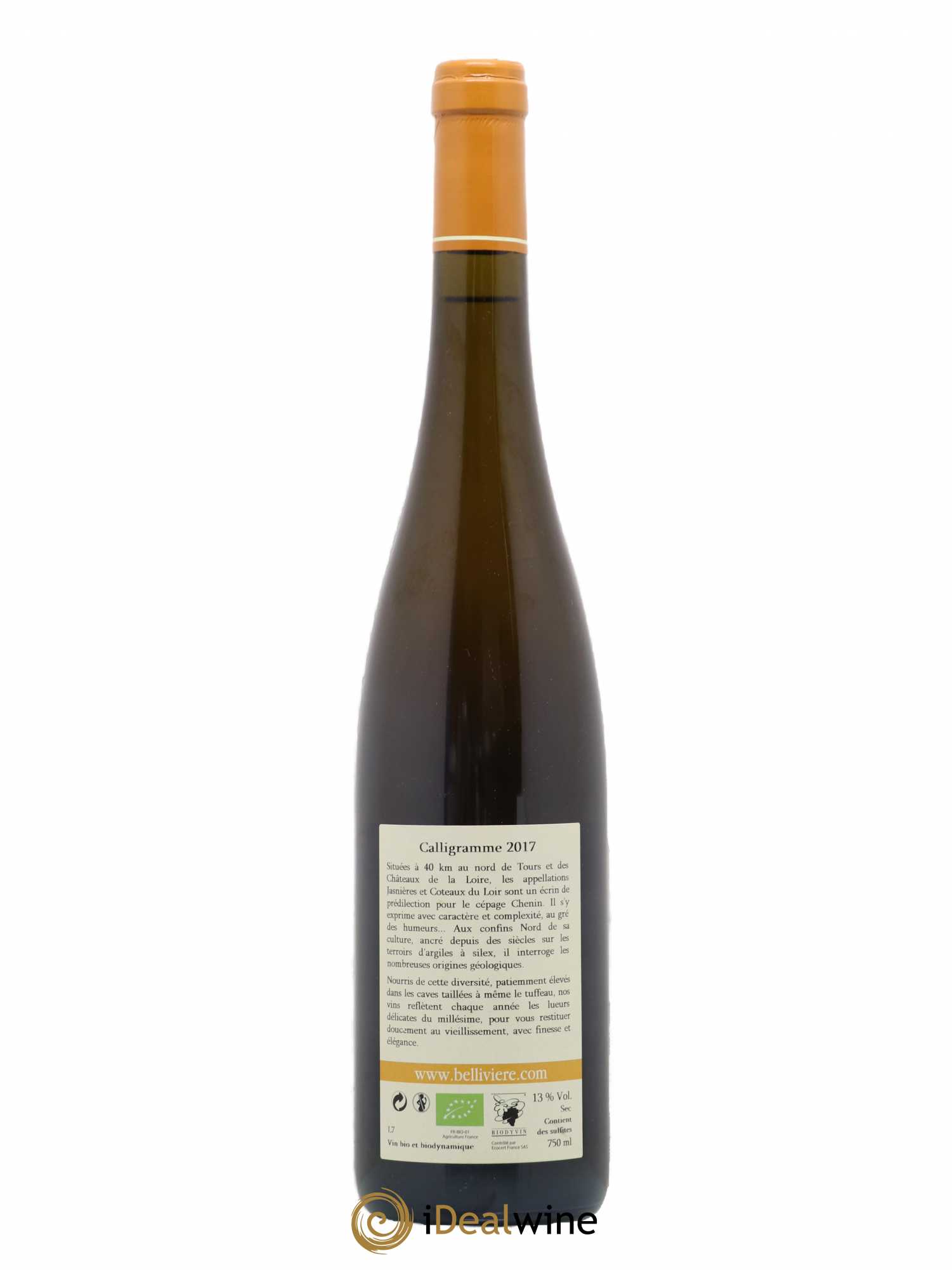 Jasnières Calligramme Domaine de Bellivière  (sans prix de réserve) 2017 - Lot de 1 bouteille - 1