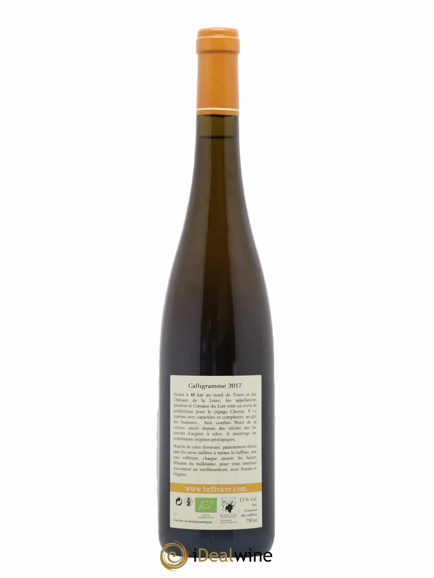 Jasnières Calligramme Domaine de Bellivière  (no reserve) 2017 - Lot of 1 bottle - 1