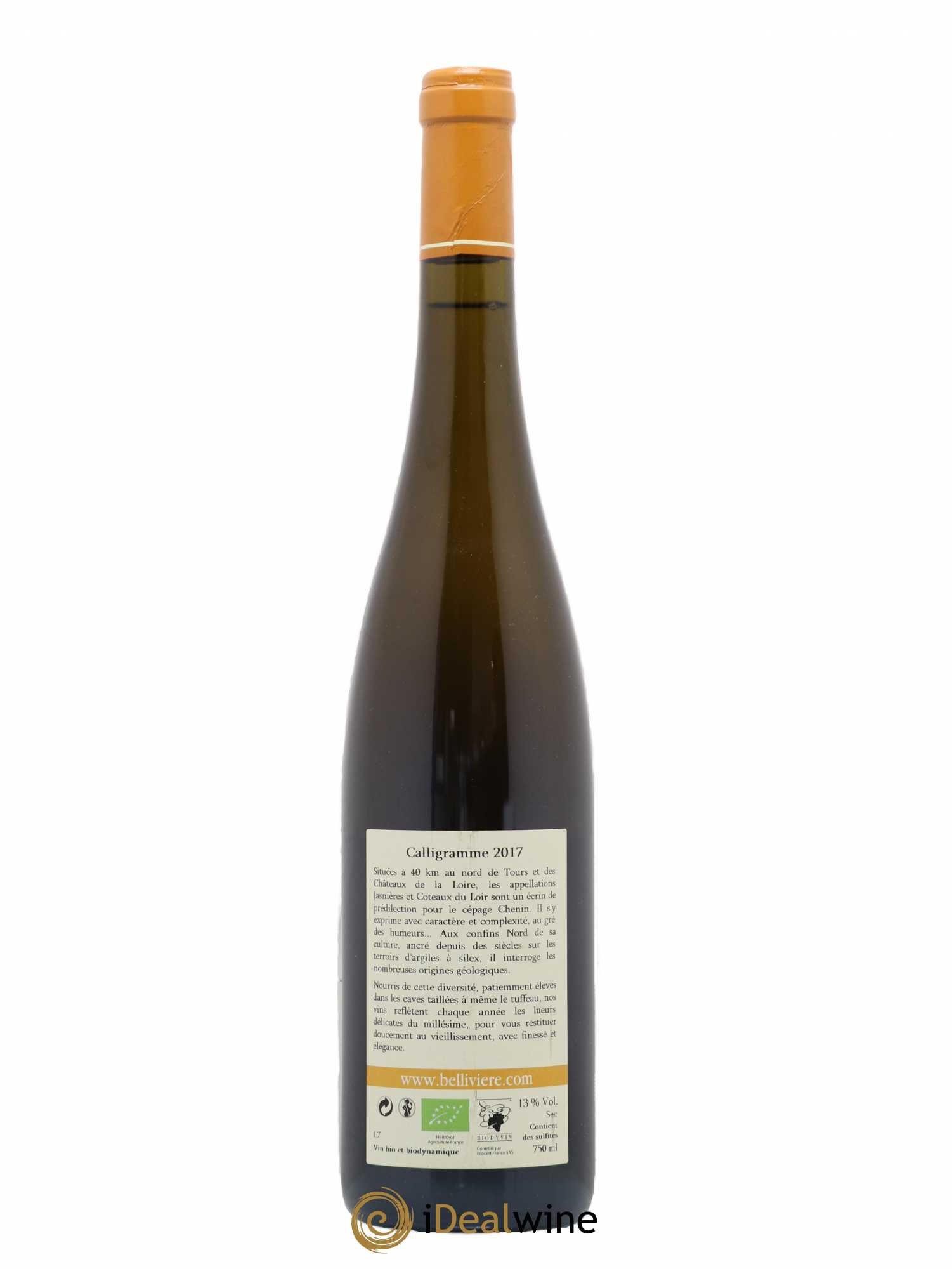 Jasnières Calligramme Domaine de Bellivière  (sans prix de réserve) 2017 - Lot de 1 bouteille - 1