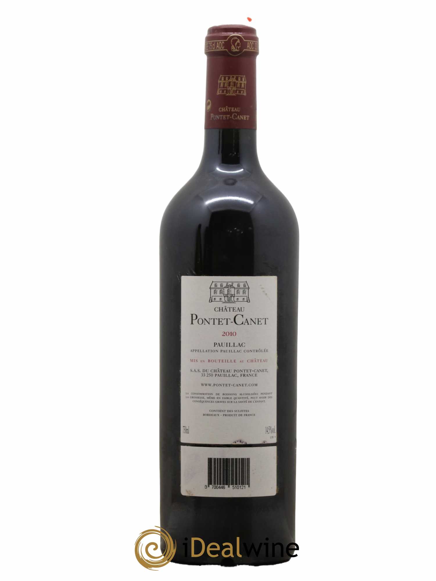 Château Pontet Canet 5ème Grand Cru Classé 2010 - Lot de 1 bouteille - 1