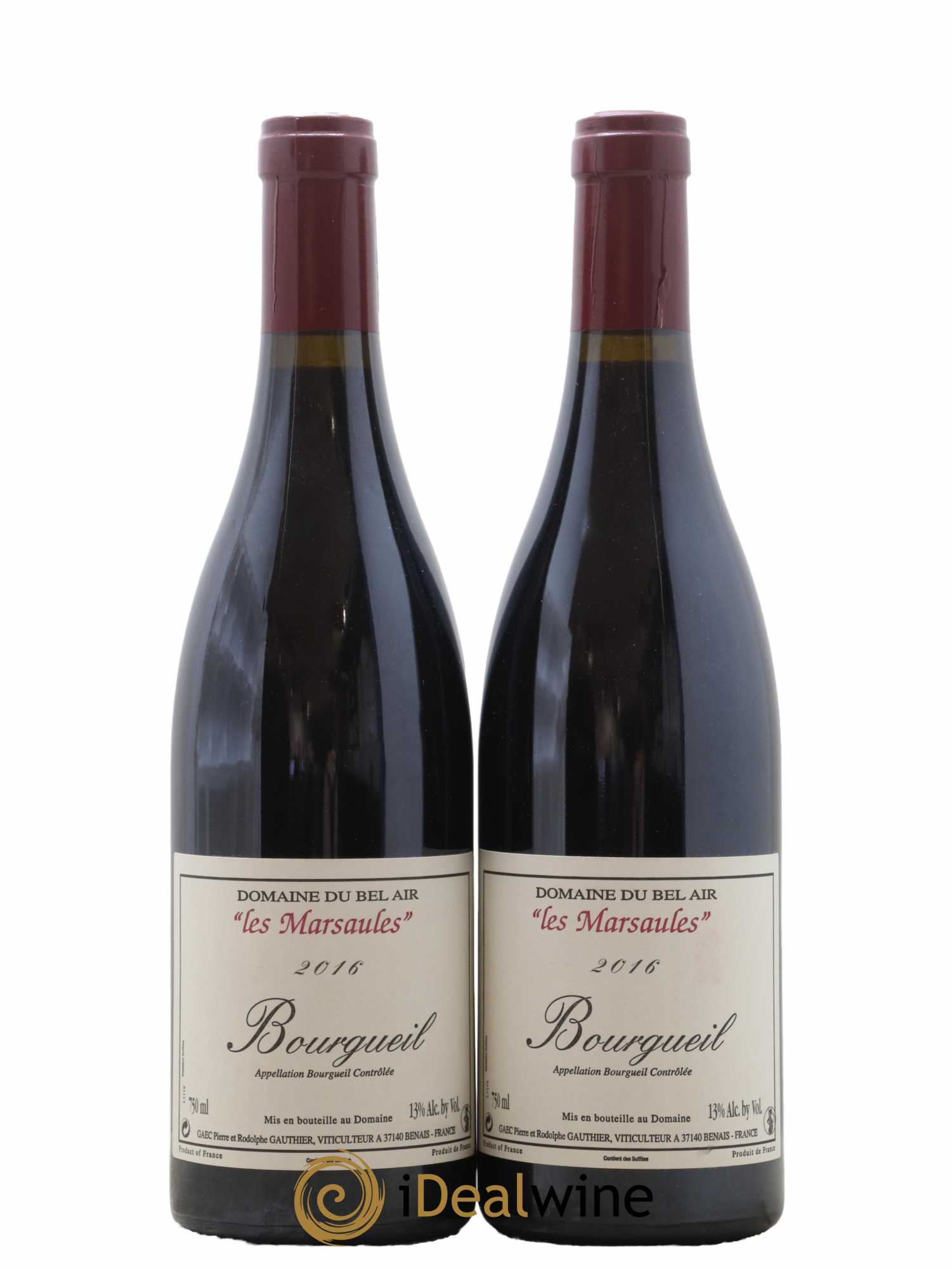 Bourgueil Marsaules Domaine du Bel Air 2016 - Lot de 2 bouteilles - 0