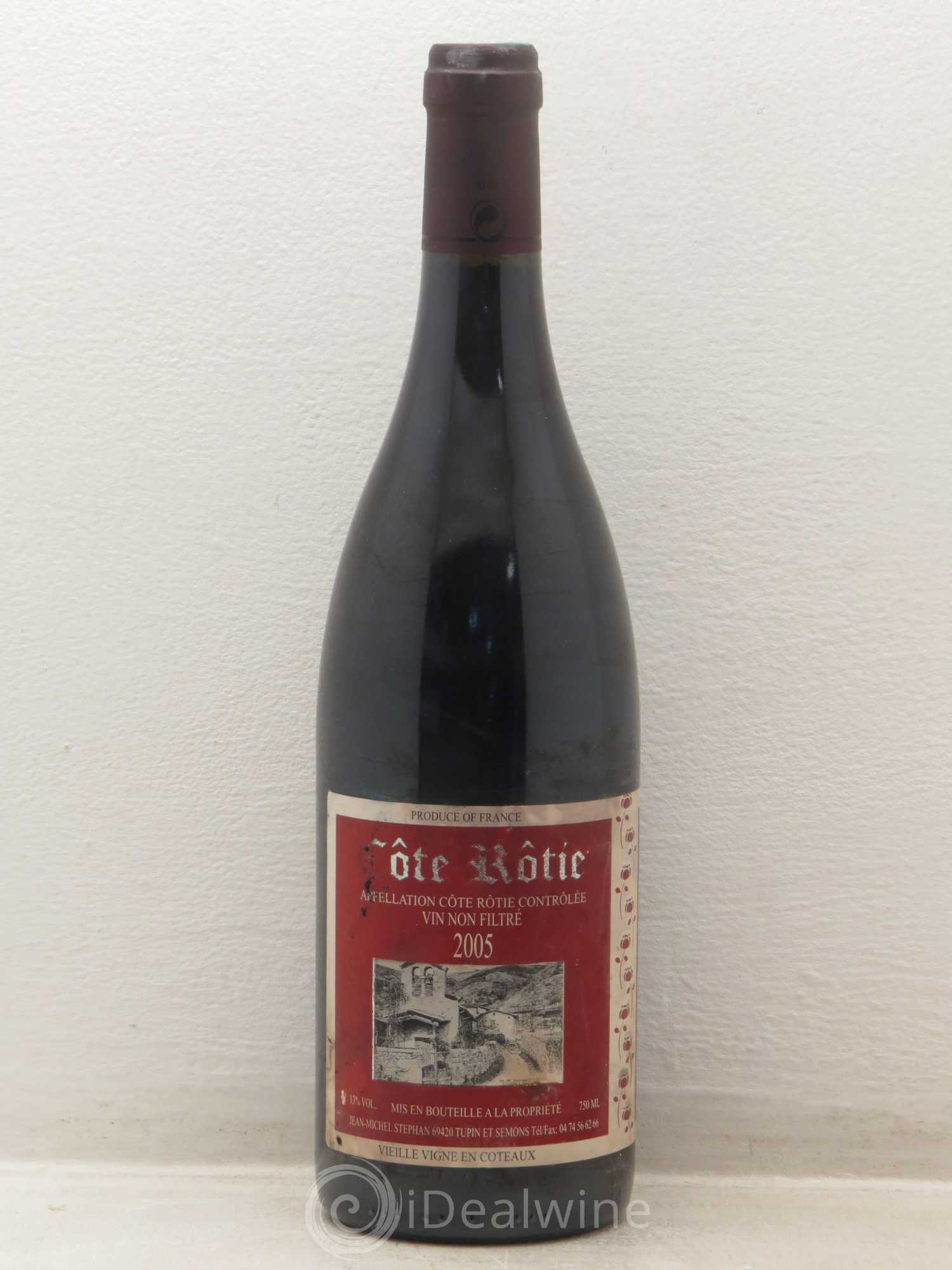 Côte-Rôtie Vielles Vignes De Coteau Jean Michel Stephan (sans prix de réserve) 2005 - Posten von 1 Flasche - 0
