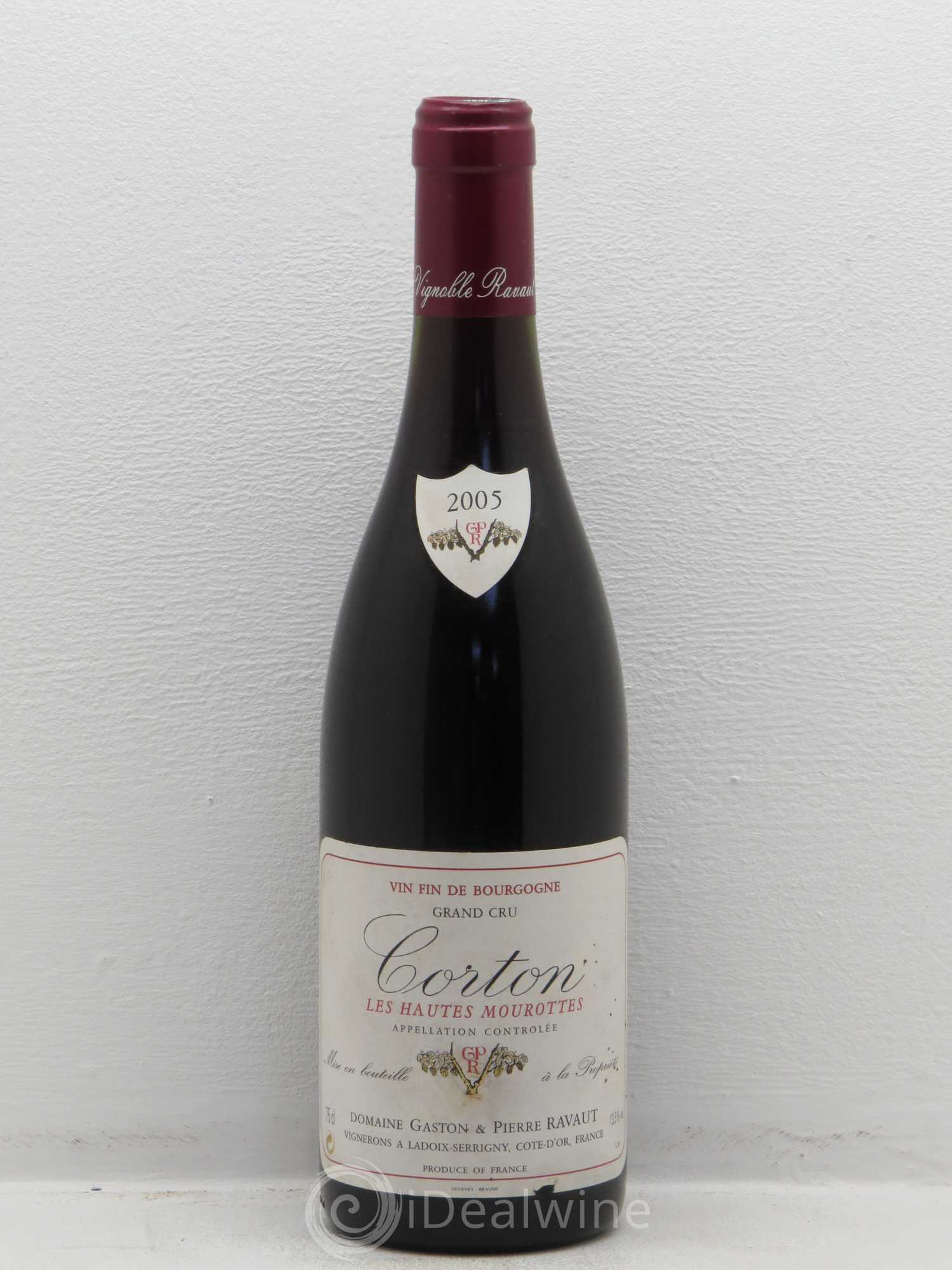 Corton Grand Cru Hautes Mourottes Domaine Ravaut 2005 - Lot de 1 bouteille - 0