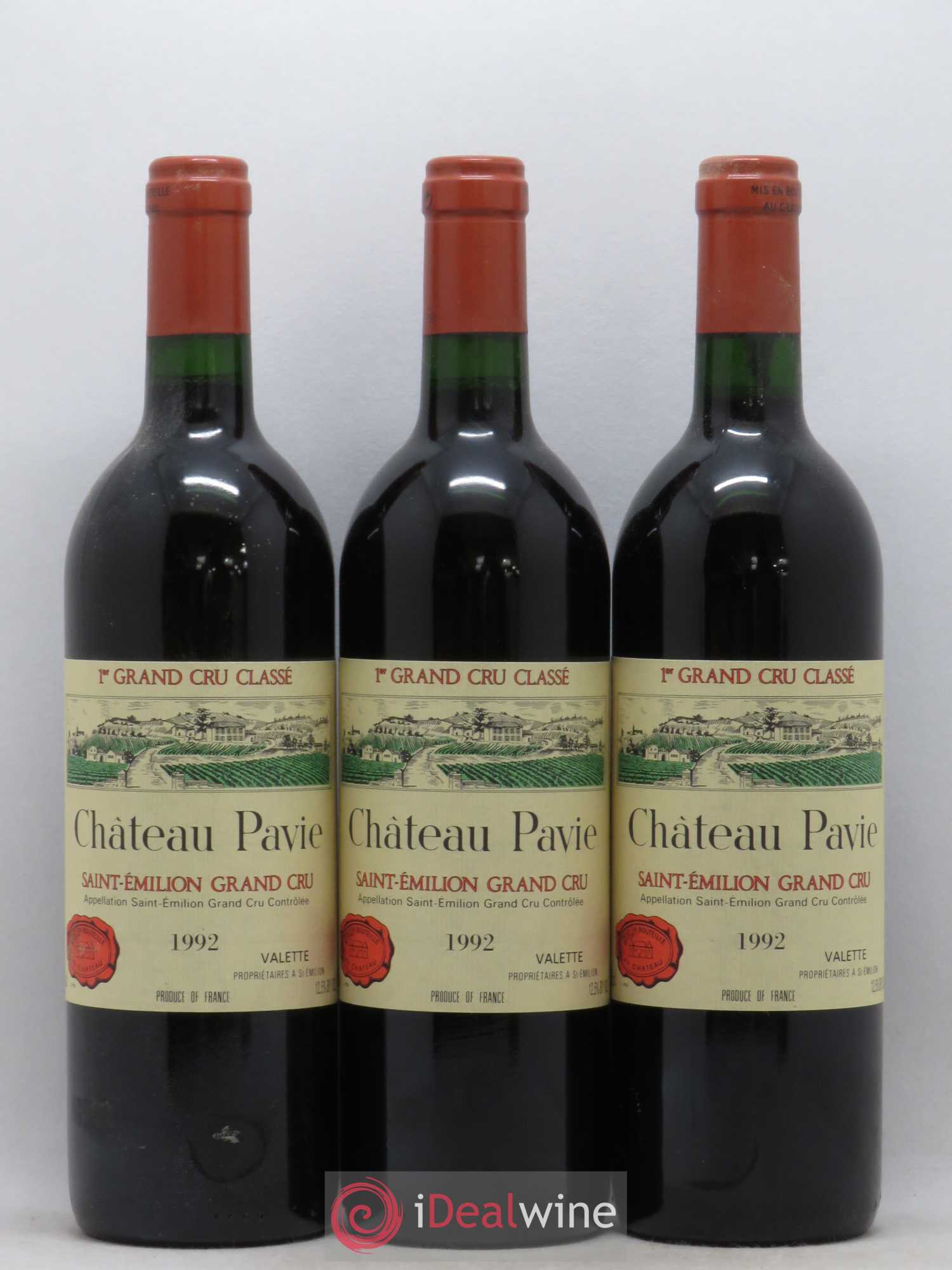 Château Pavie 1er Grand Cru Classé A (sans prix de réserve) 1992 - Lot de 3 bouteilles - 0