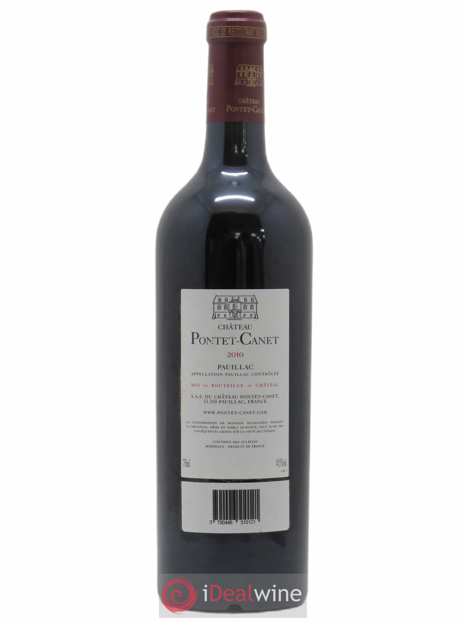 Château Pontet Canet 5ème Grand Cru Classé (sans prix de réserve) 2010 - Lot de 1 bouteille - 1