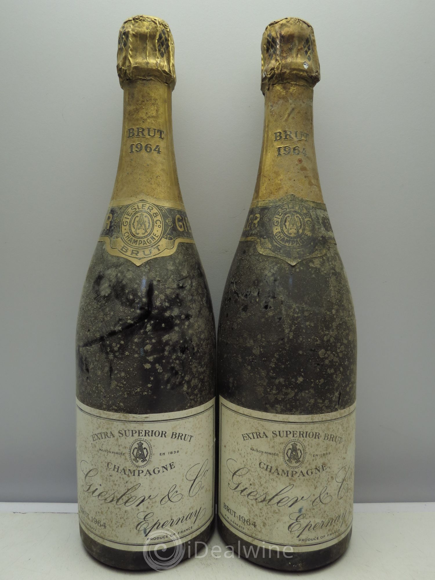 Champagne Giesler & Co 1964 - Posten von 2 Flaschen - 0