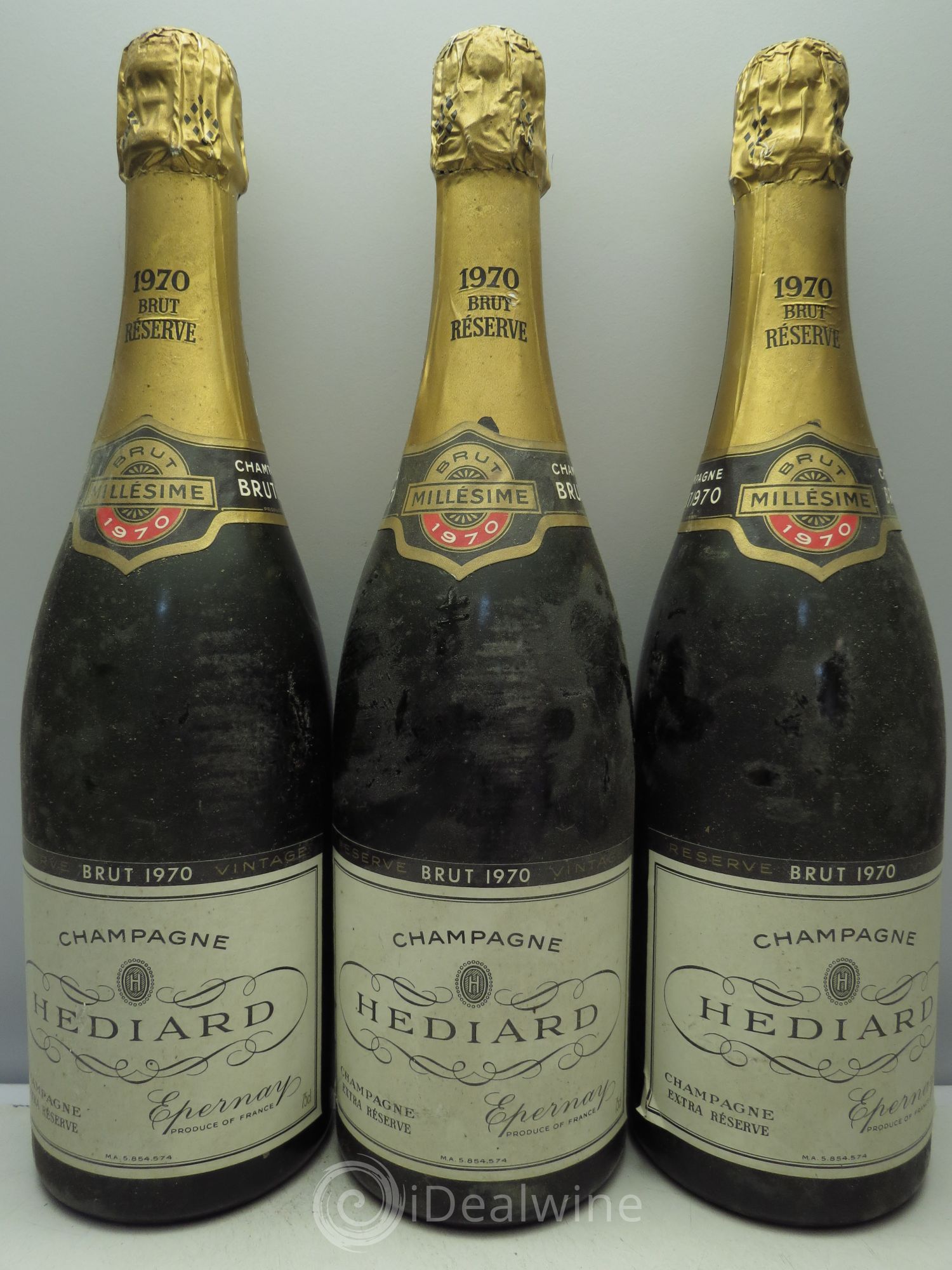 Champagne Hediard 1970 - Lot de 3 bouteilles - 0