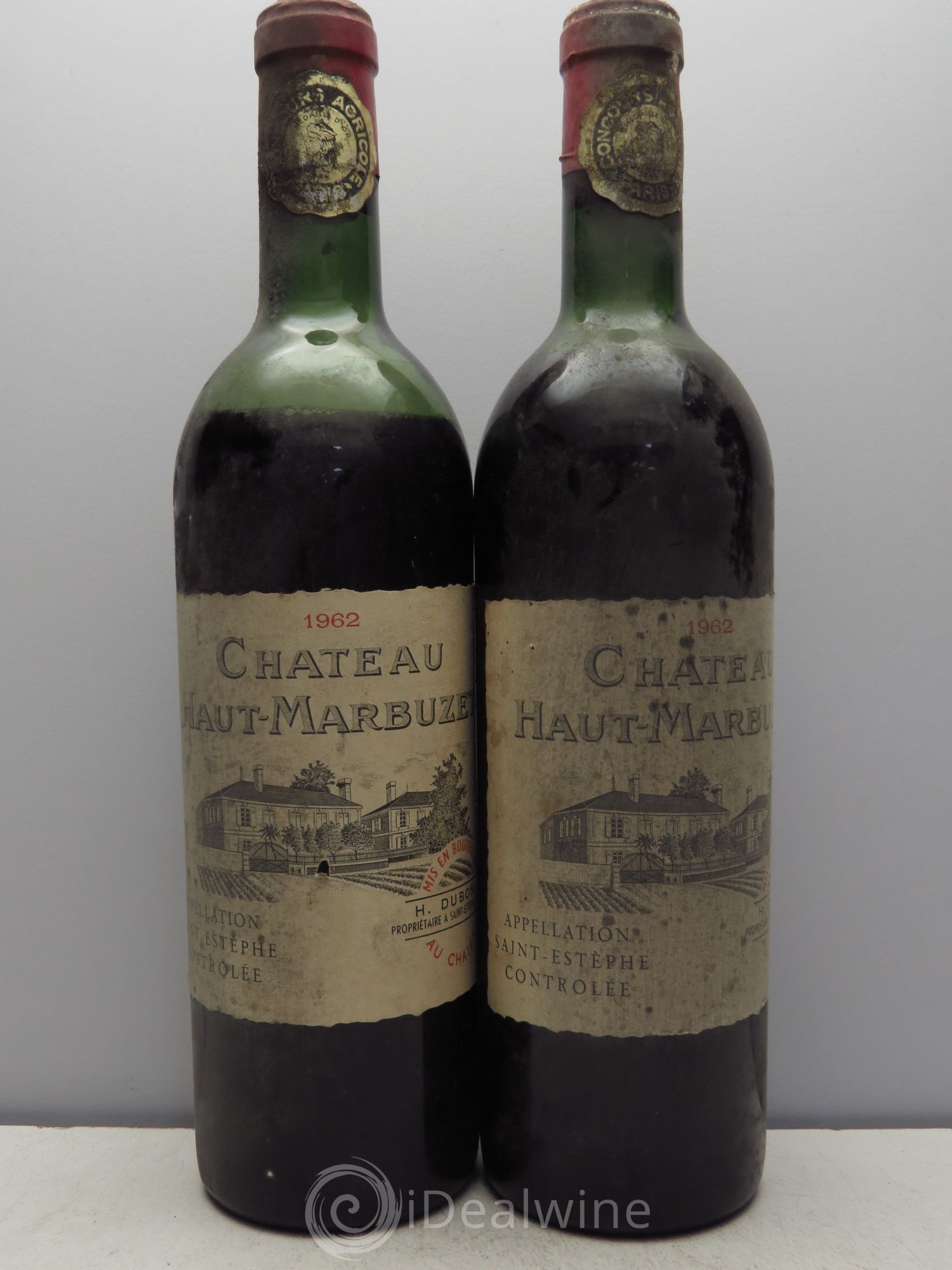 Château Haut Marbuzet 1962 - Lot de 2 bouteilles - 0