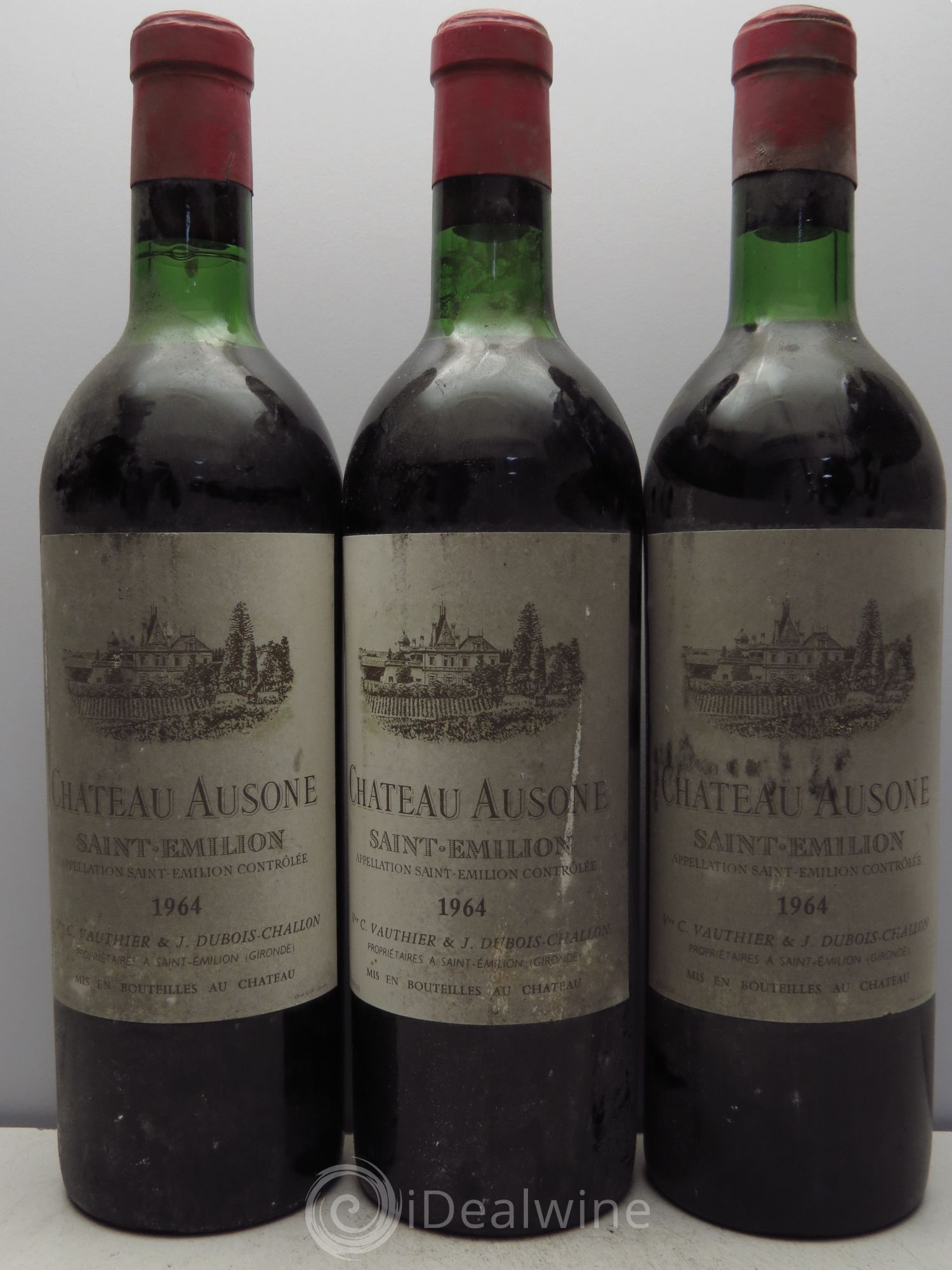 Château Ausone 1er Grand Cru Classé A 1964 - Lot de 3 bouteilles - 0