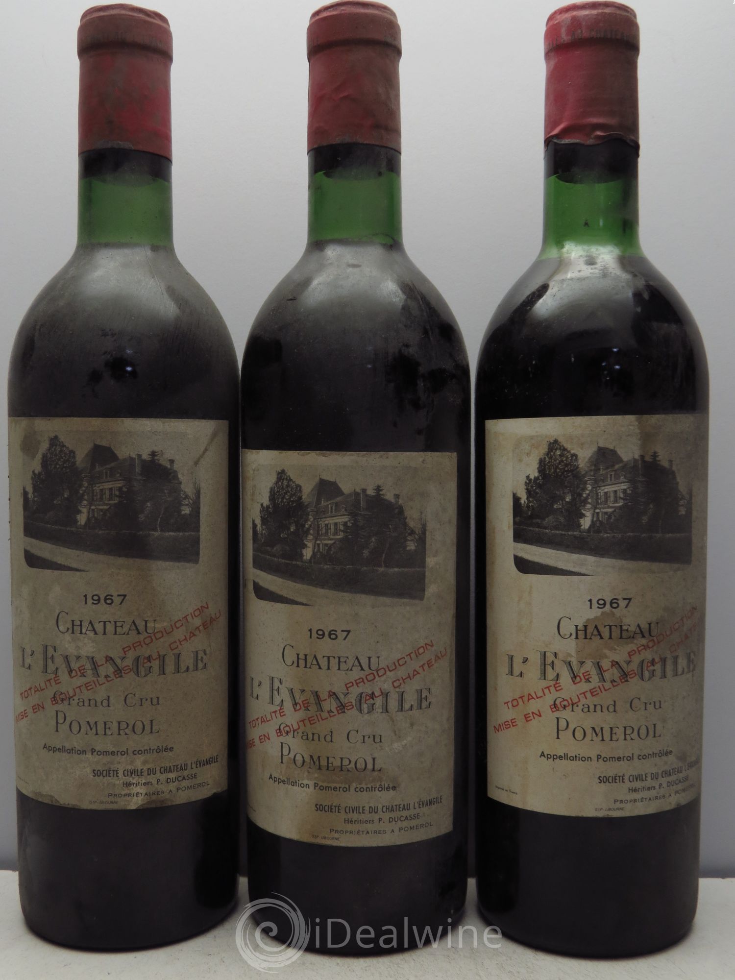 Château l' Évangile 1967 - Lot de 3 bouteilles - 0