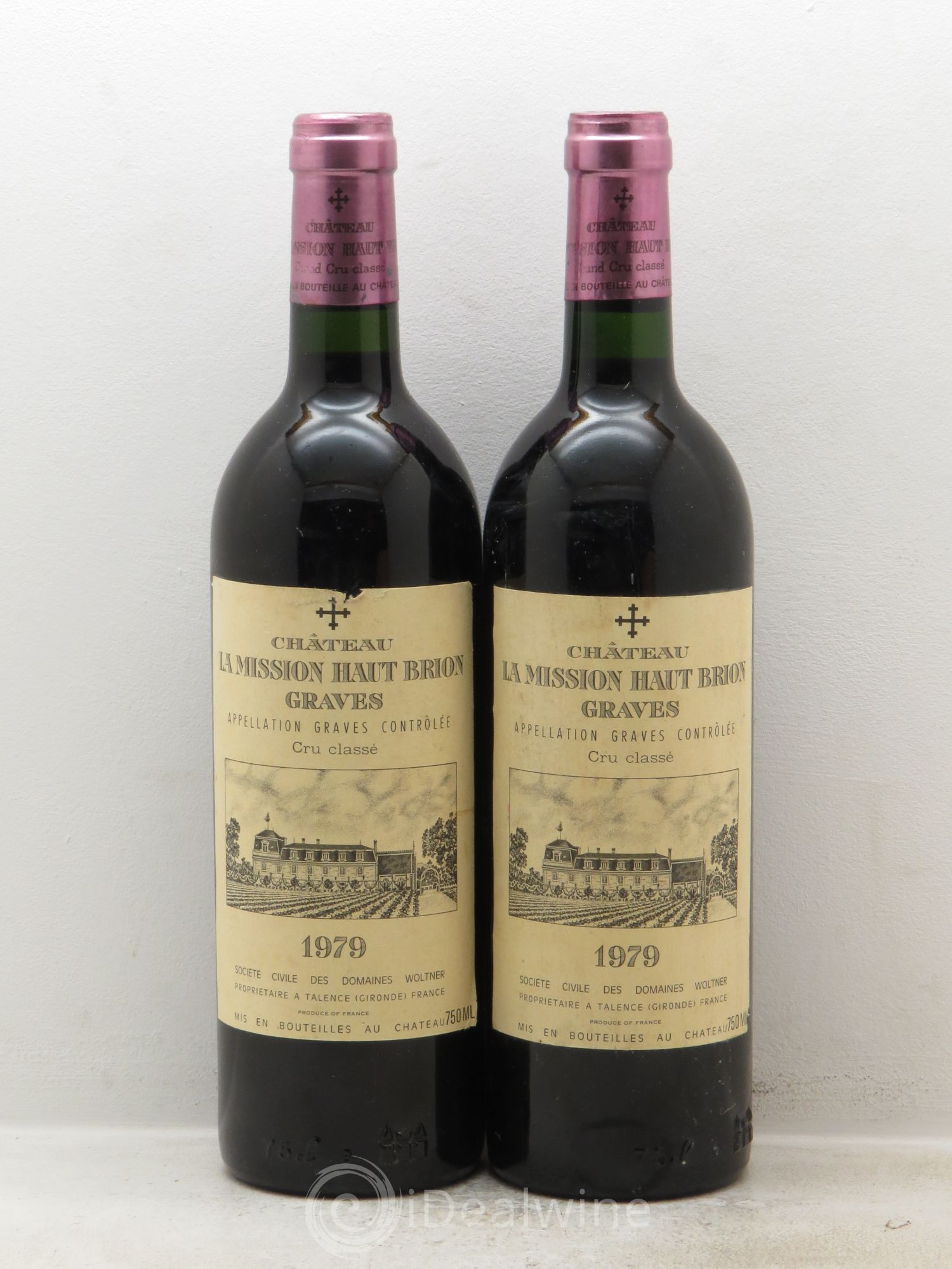 Château la Mission Haut-Brion Cru Classé de Graves 1979 - Lot de 2 bouteilles - 0