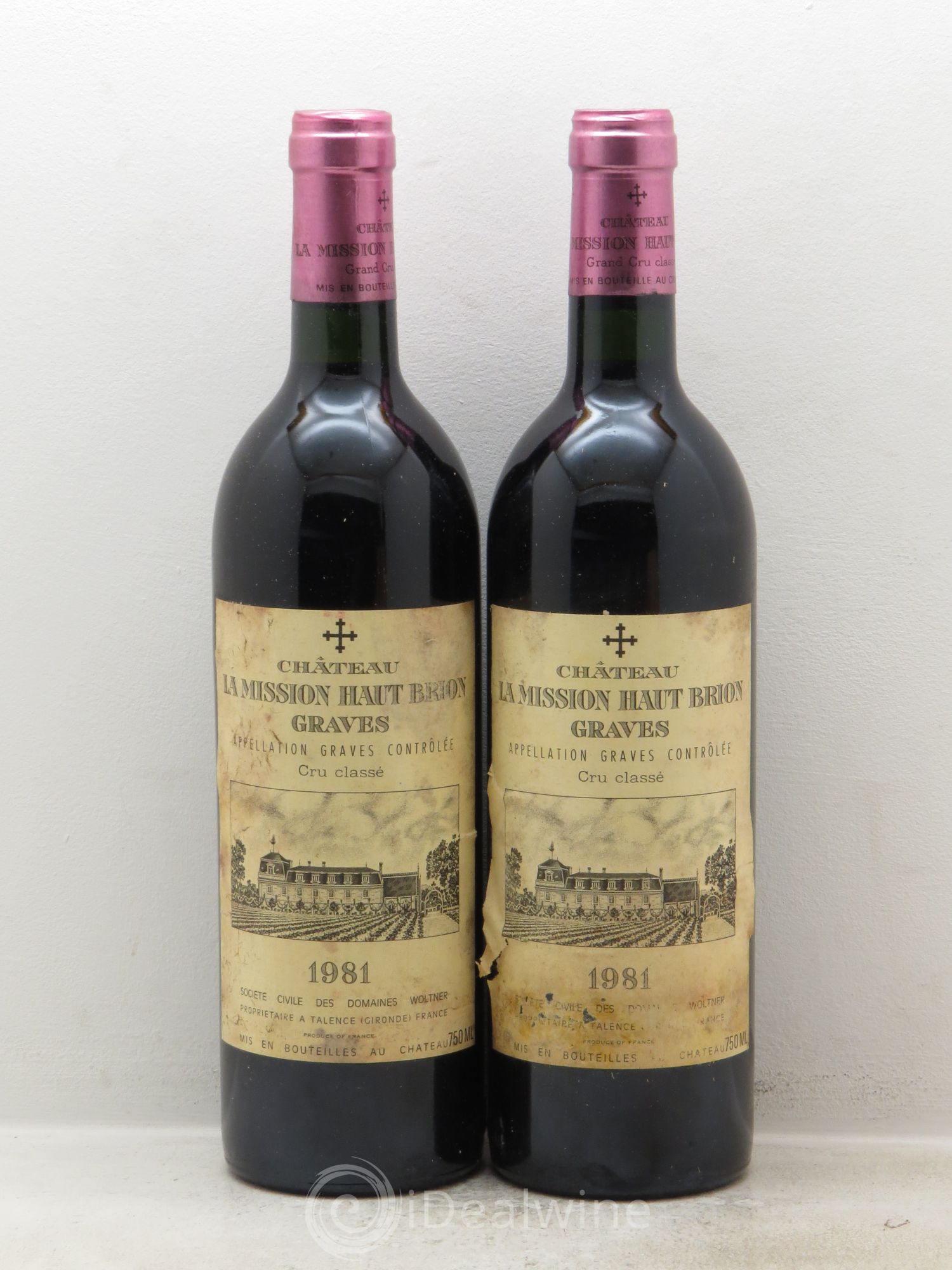 Château la Mission Haut-Brion Cru Classé de Graves 1981 - Lot de 2 bouteilles - 0