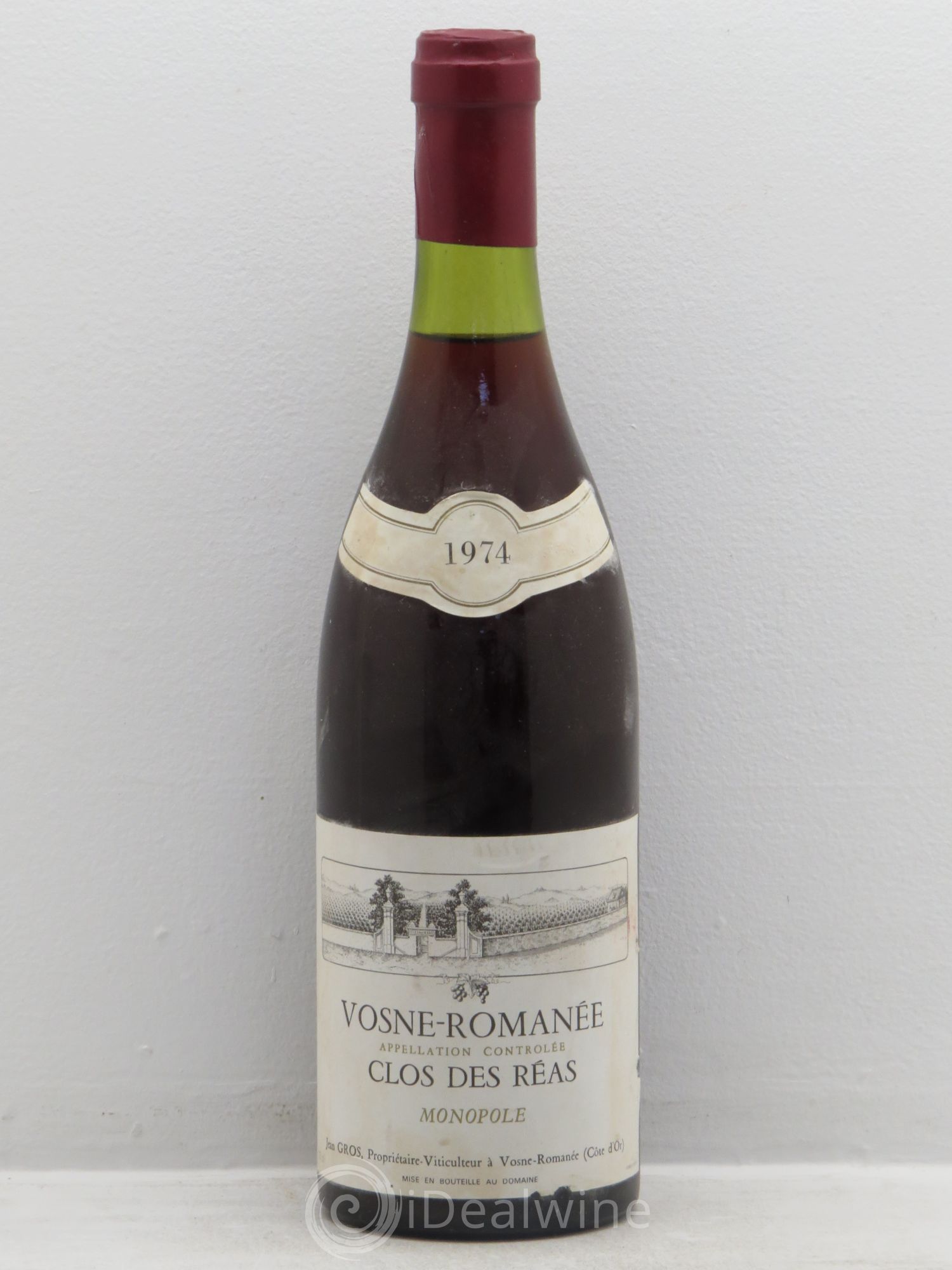 Vosne-Romanée Clos des réas Jean Gros 1974 - Posten von 1 Flasche - 0