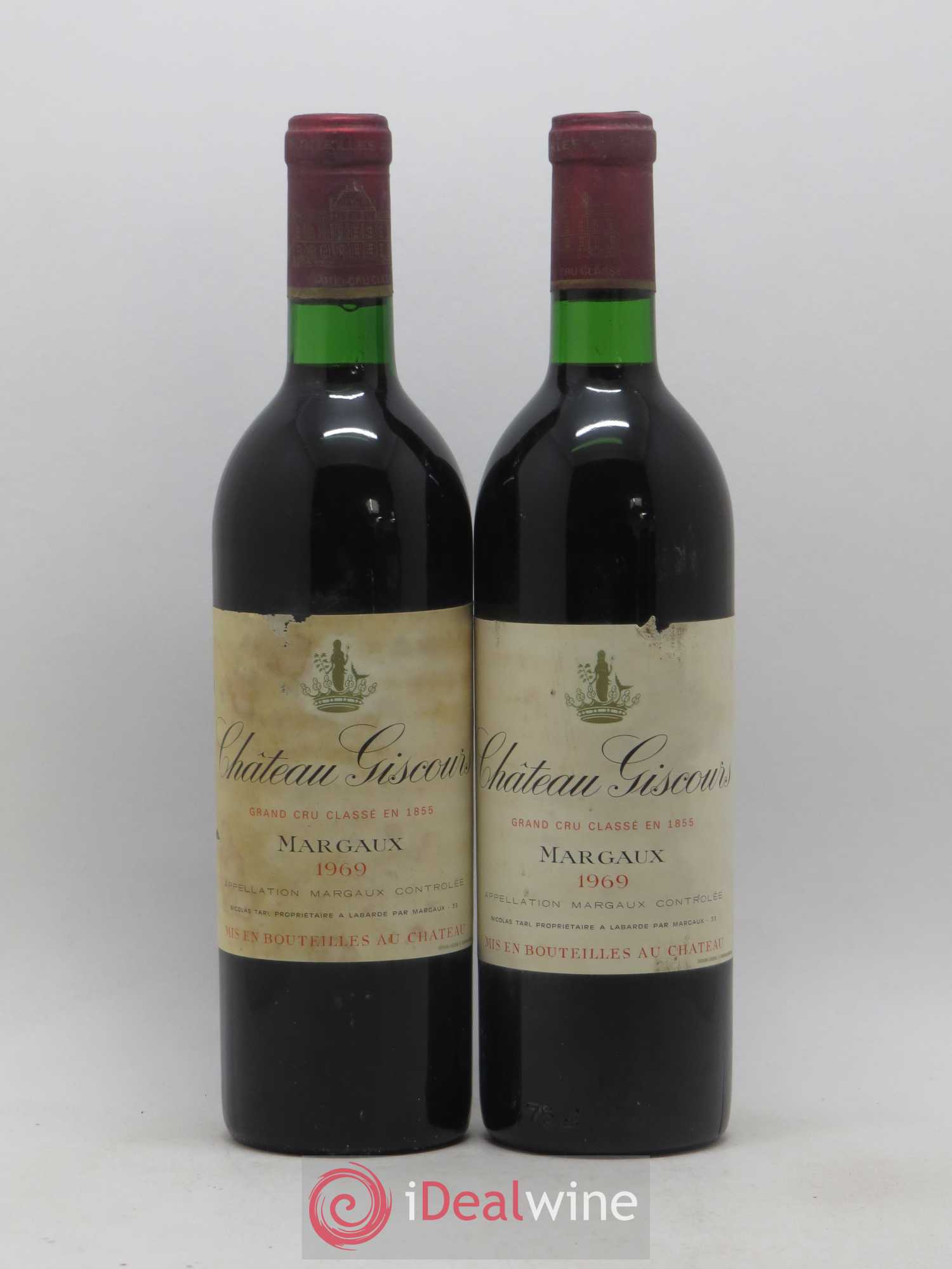 Château Giscours 3ème Grand Cru Classé 1969 - Lot de 2 bouteilles - 0