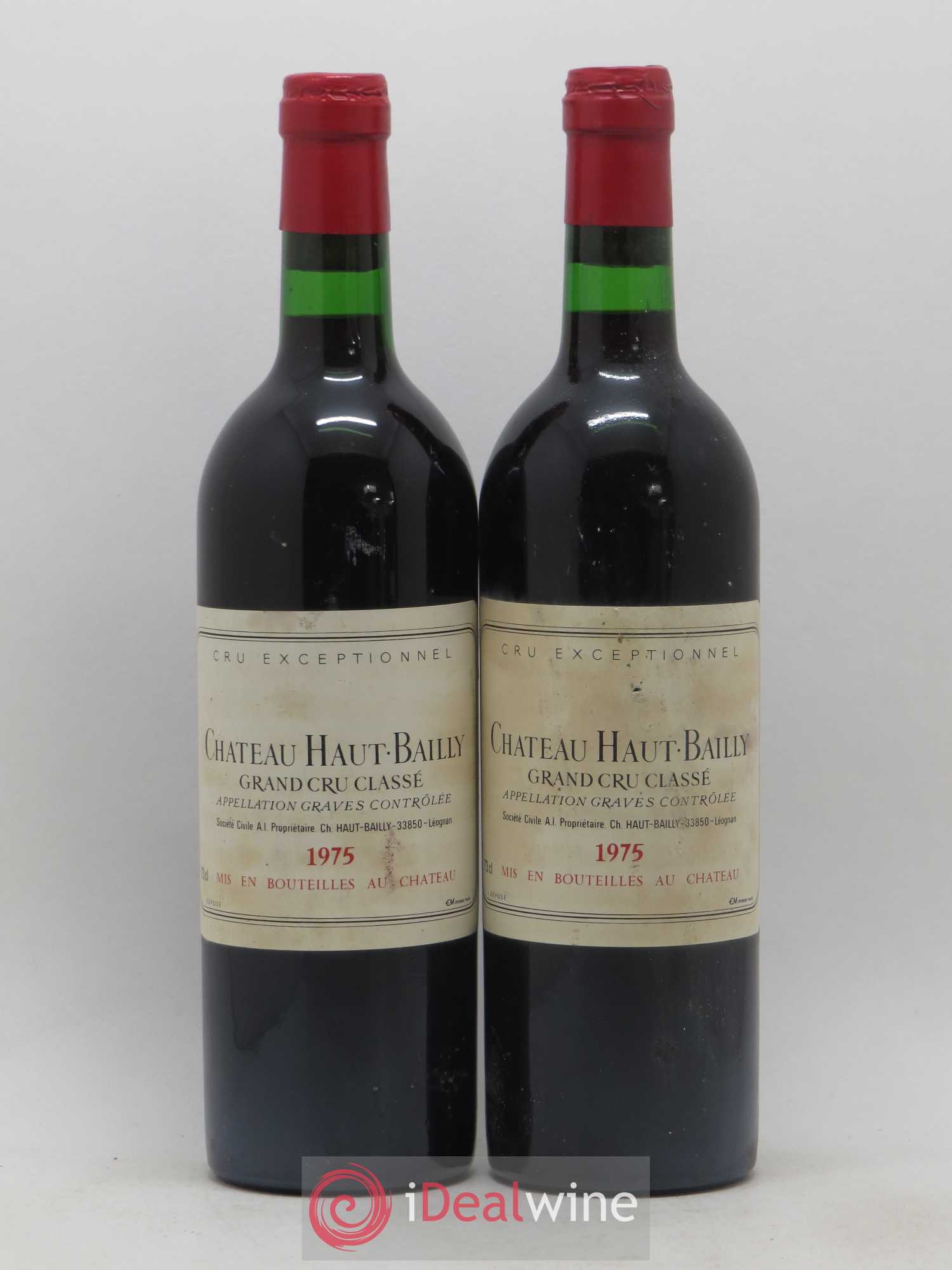 Château Haut-Bailly Cru Classé de Graves 1975 - Lot de 2 bouteilles - 0